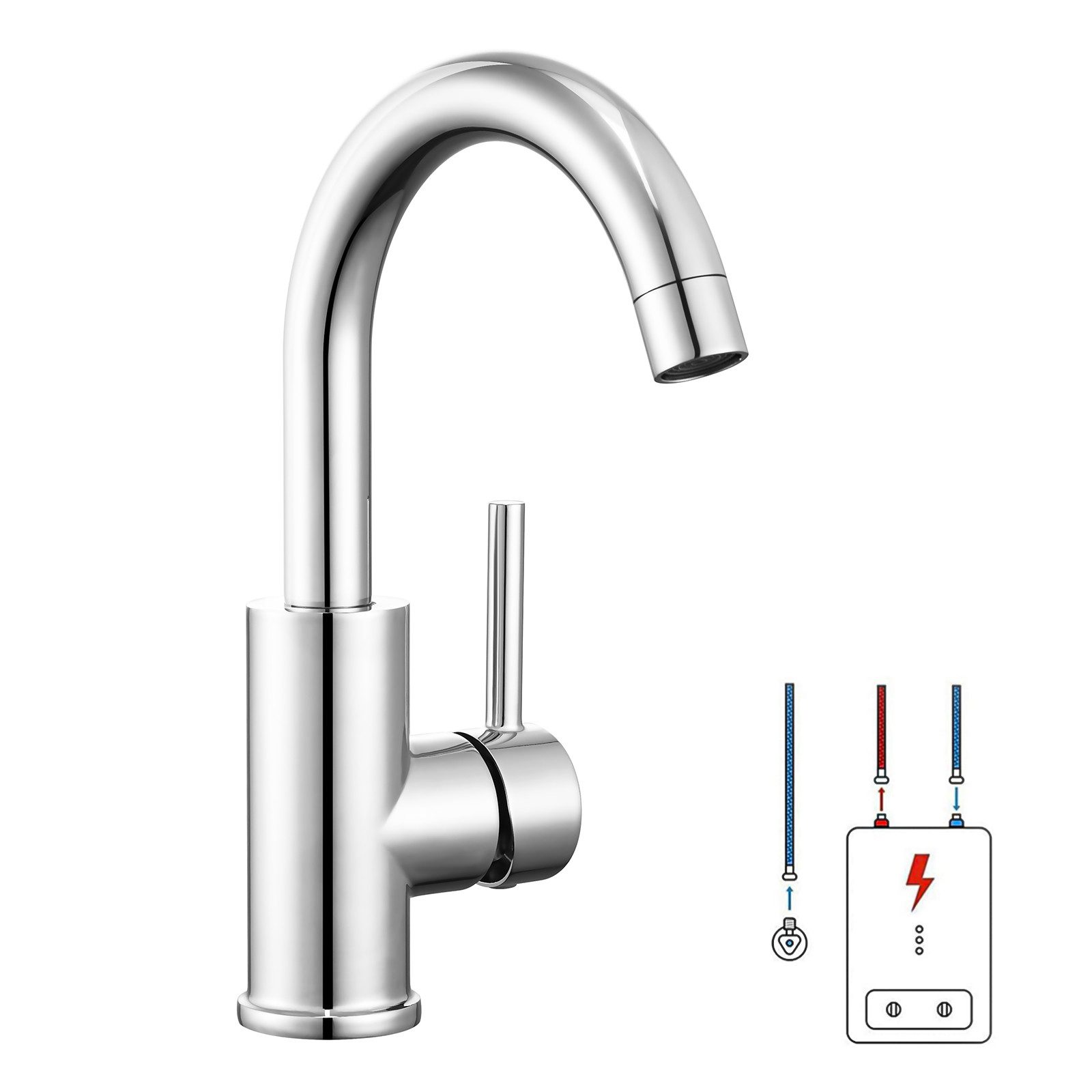Auralum Max Waschtischarmatur 360° Niederdruck Wasserhahn günstig online kaufen