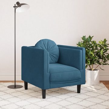 vidaXL Sofa Sessel mit Kissen Blau Samt