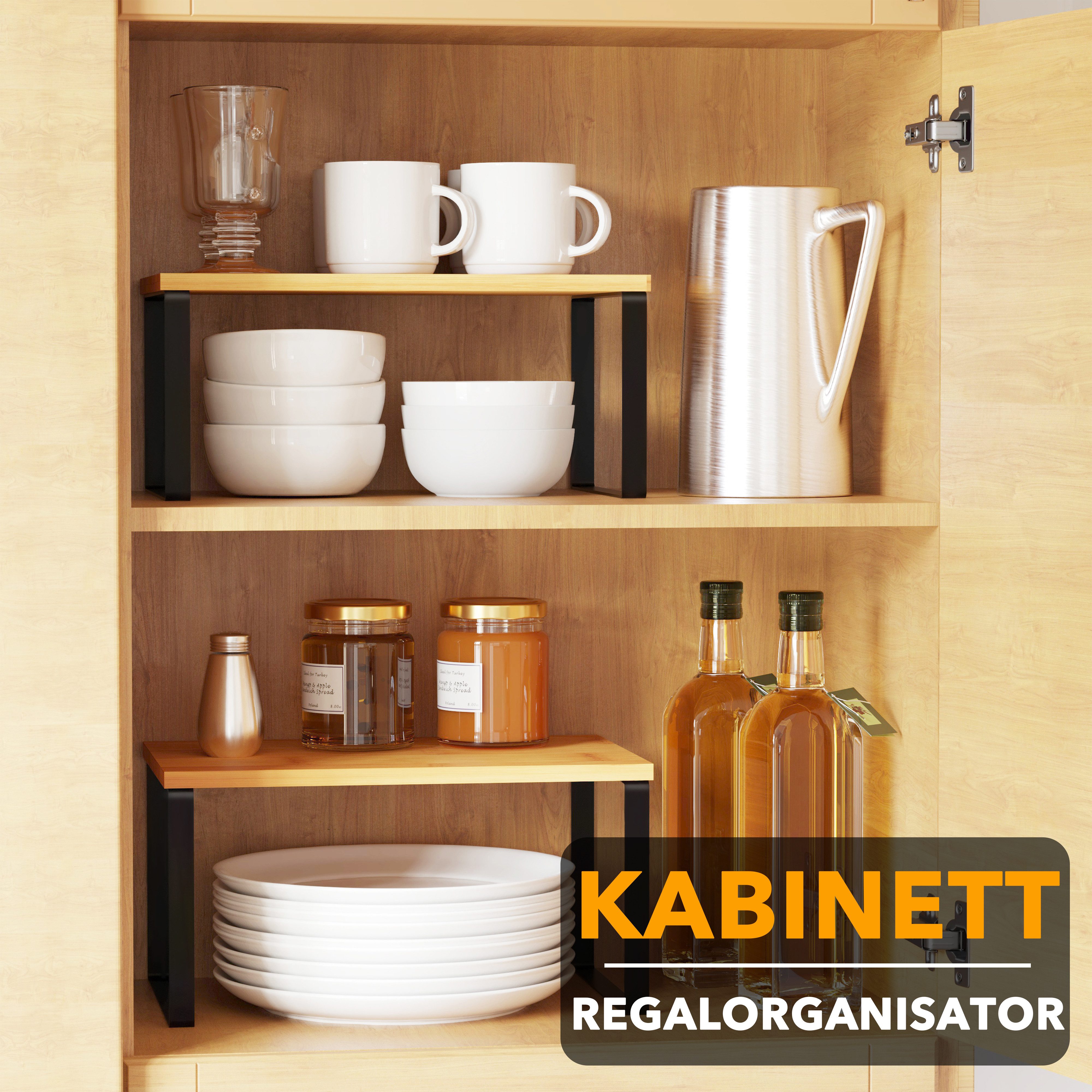 SpaceAid Gewürzregal Schrankregal-Organizer, 2er-Pack, Küchenregal-Aufsatz, günstig online kaufen