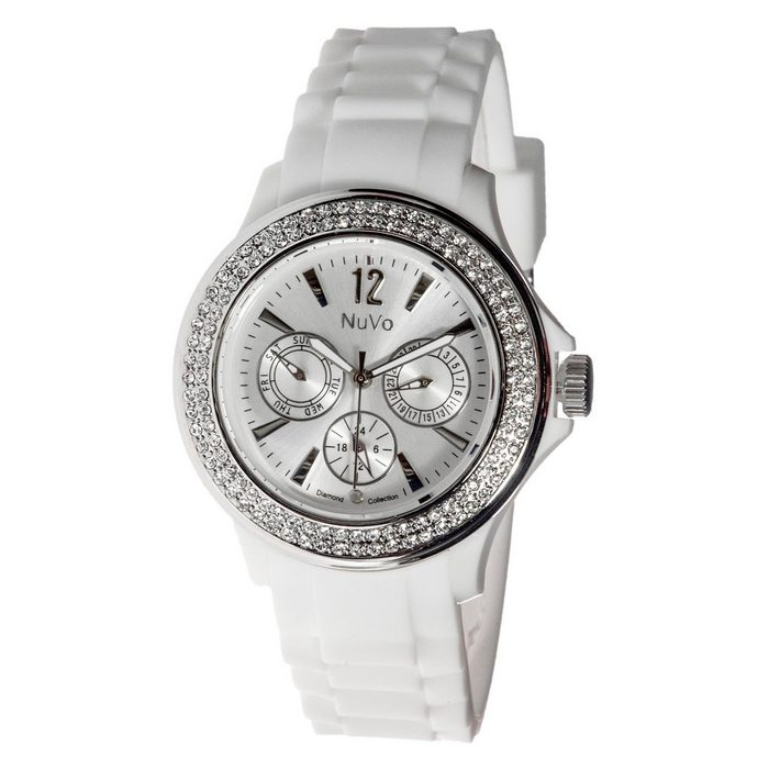 Nuvo Quarzuhr Brillante Diamant-Damenuhr mit weißem Armband