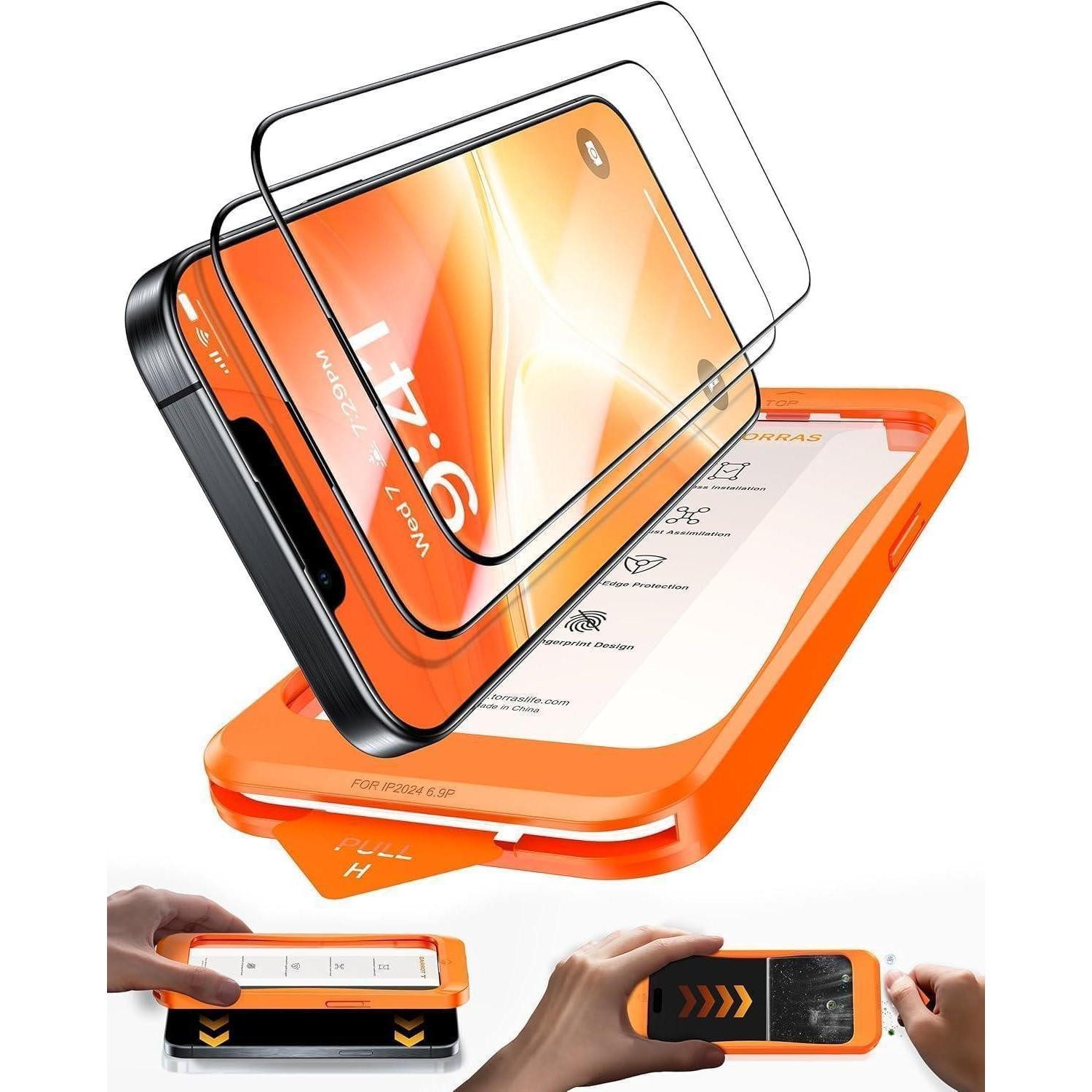TORRAS Displayschutzglas Schutzglas iPhone 14/13/13 Pro Panzerglas 2 Stück Full Screen