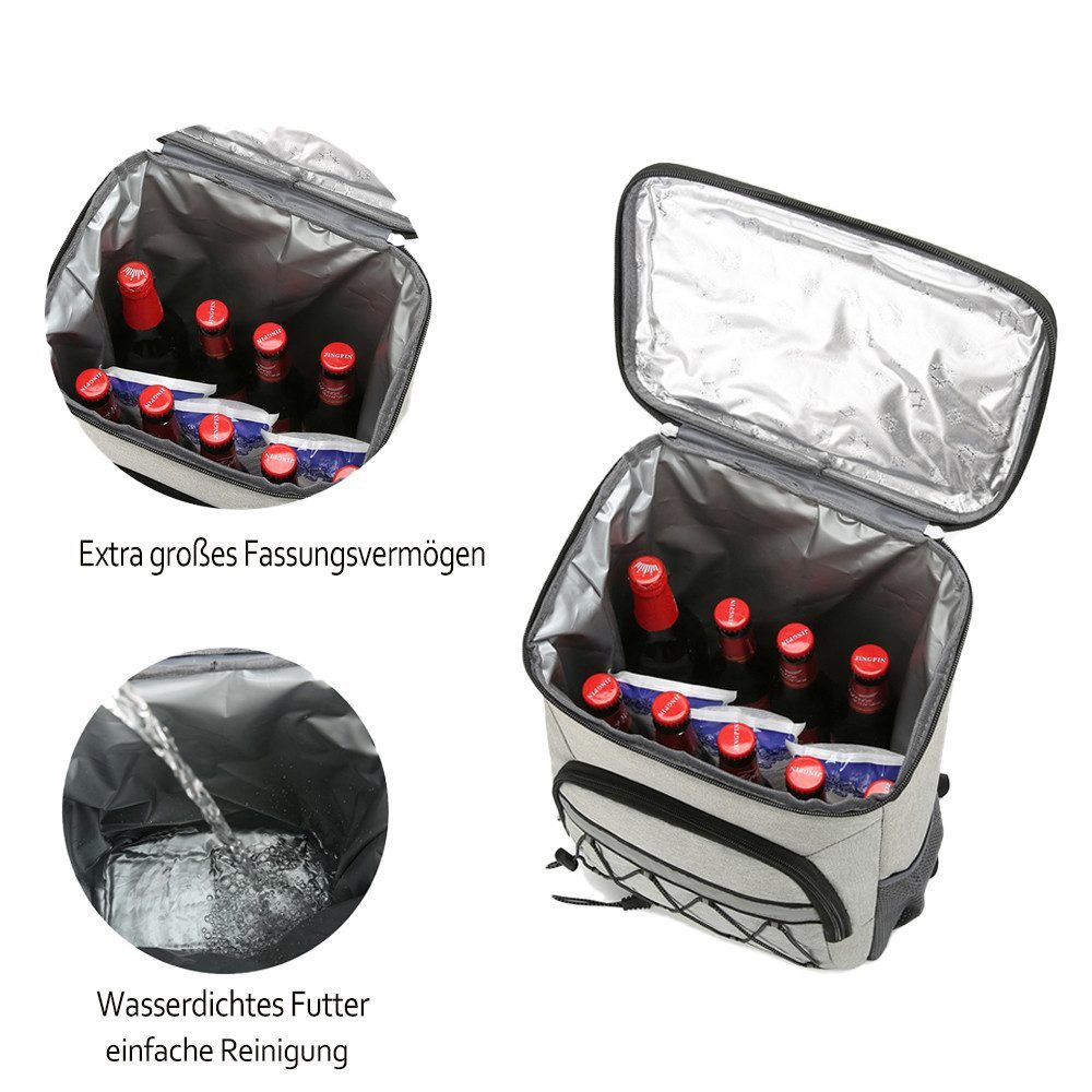wohnTRAUM24 Picknickkorb Kühlrucksack Thermo Rucksack, kühltasche,kühlbox (Groß Isoliert Kühlrucksack Wasserdichten Ultraleicht Rucksäcke Damen Herren Cooler Ba – Bild 4 von 5