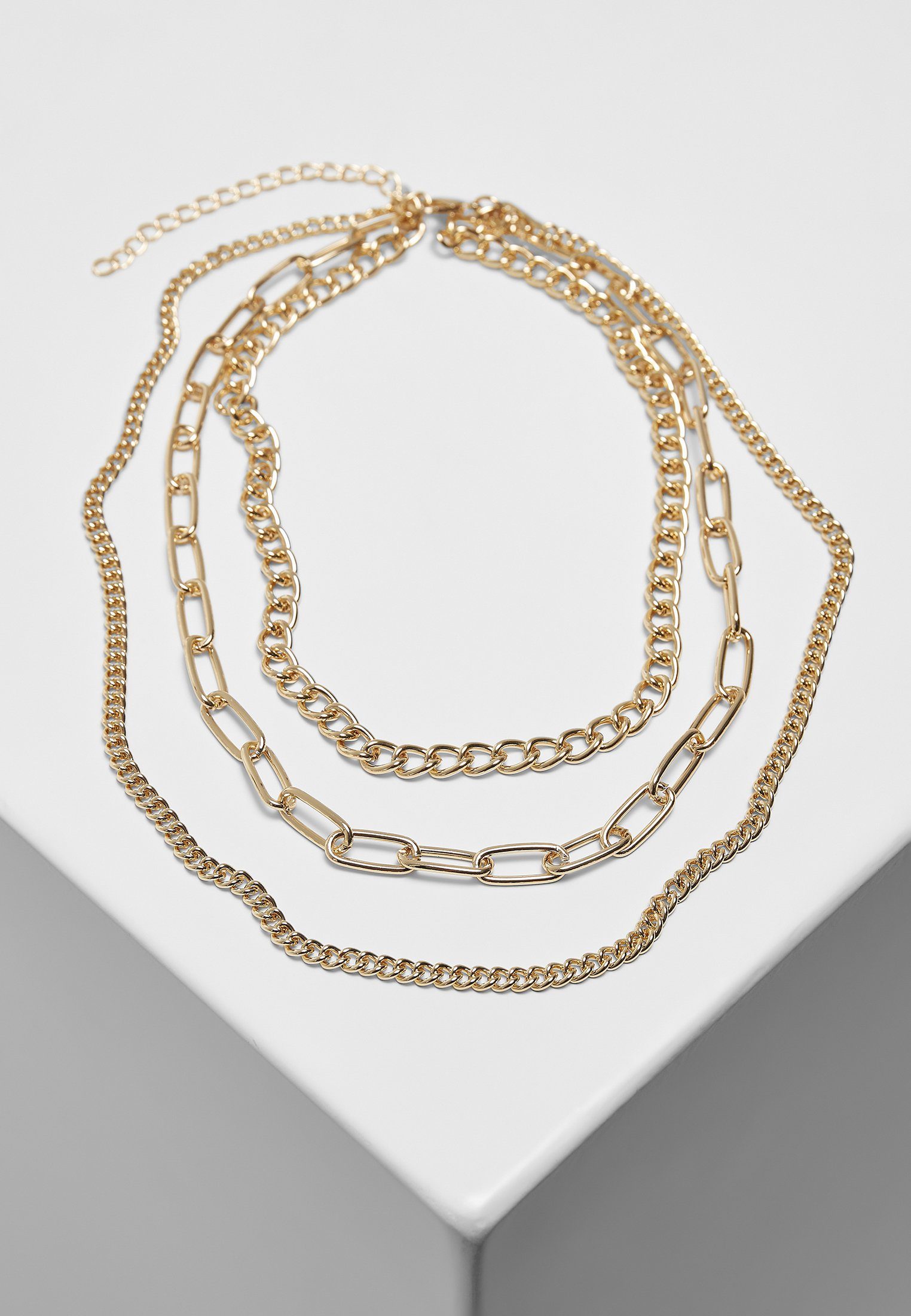 URBAN CLASSICS Edelstahlkette Accessoires Layering Chain Necklace gold