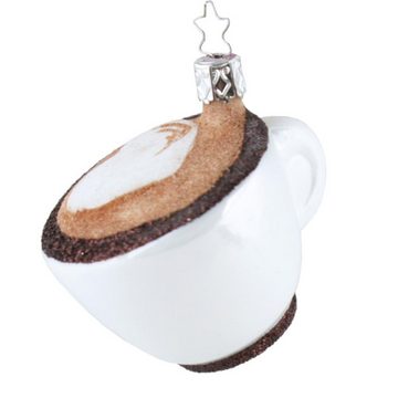 INGE-GLAS® Christbaumschmuck INGE-GLAS Weihnachts-Hänger Cappuccino mit Herz (1-tlg)