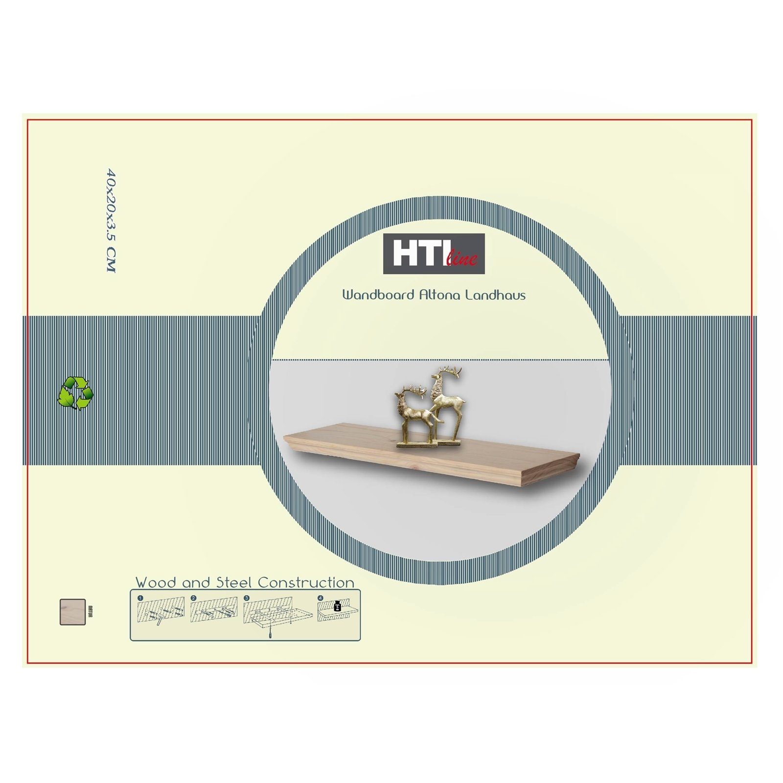 HTI-Line Wandboard Wandboard Altona Landhaus 40 Kiefer, Stück 1-tlg., Wandr günstig online kaufen
