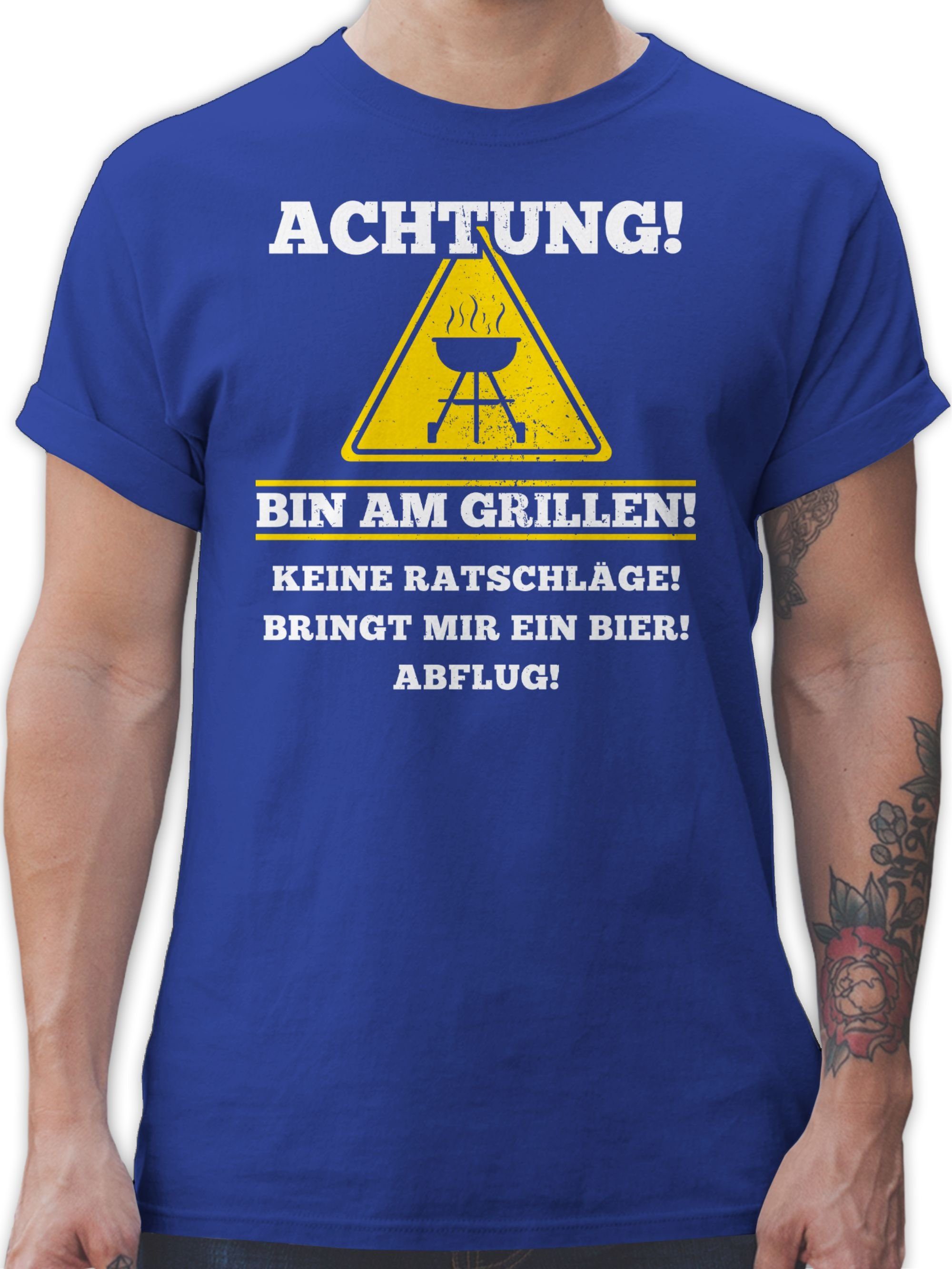 Grillen T-Shirt 3 Royalblau Bin am Grillzubehör Geschenk Shirtracer & Grillen
