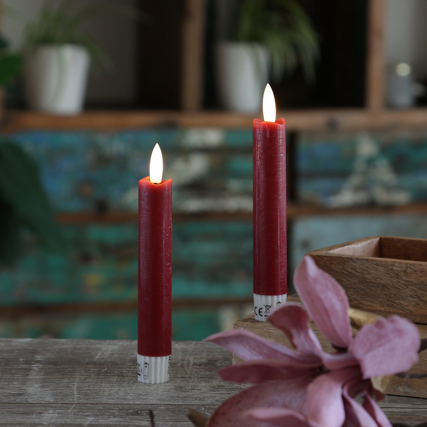 MARELIDA LED-Kerze LED Stabkerzen Tafelkerzen Dinner Spitzkerzen rustikal H günstig online kaufen