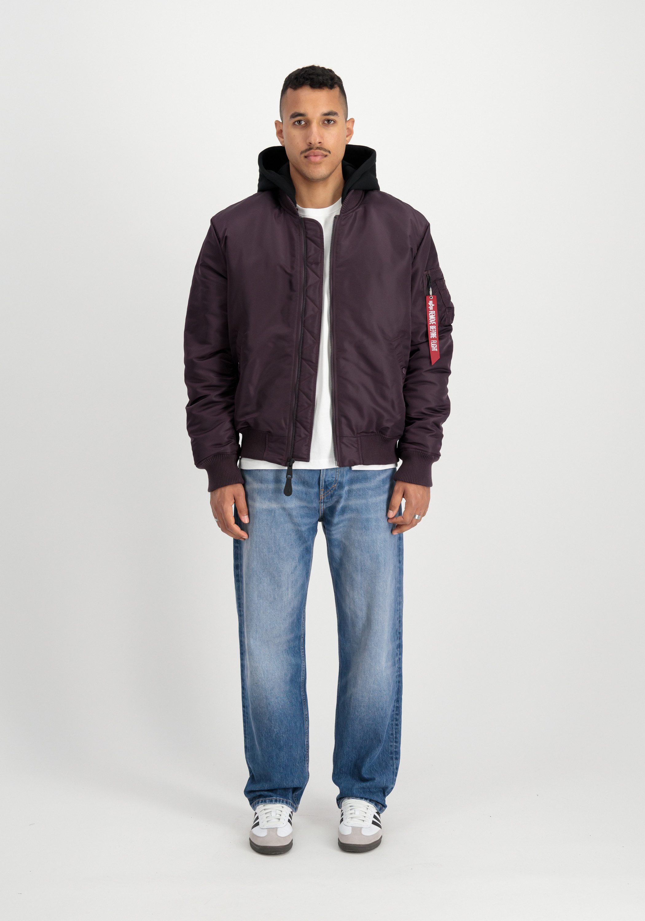 Alpha Industries Bomberjacke MA-1 Zip Hood Back EMB