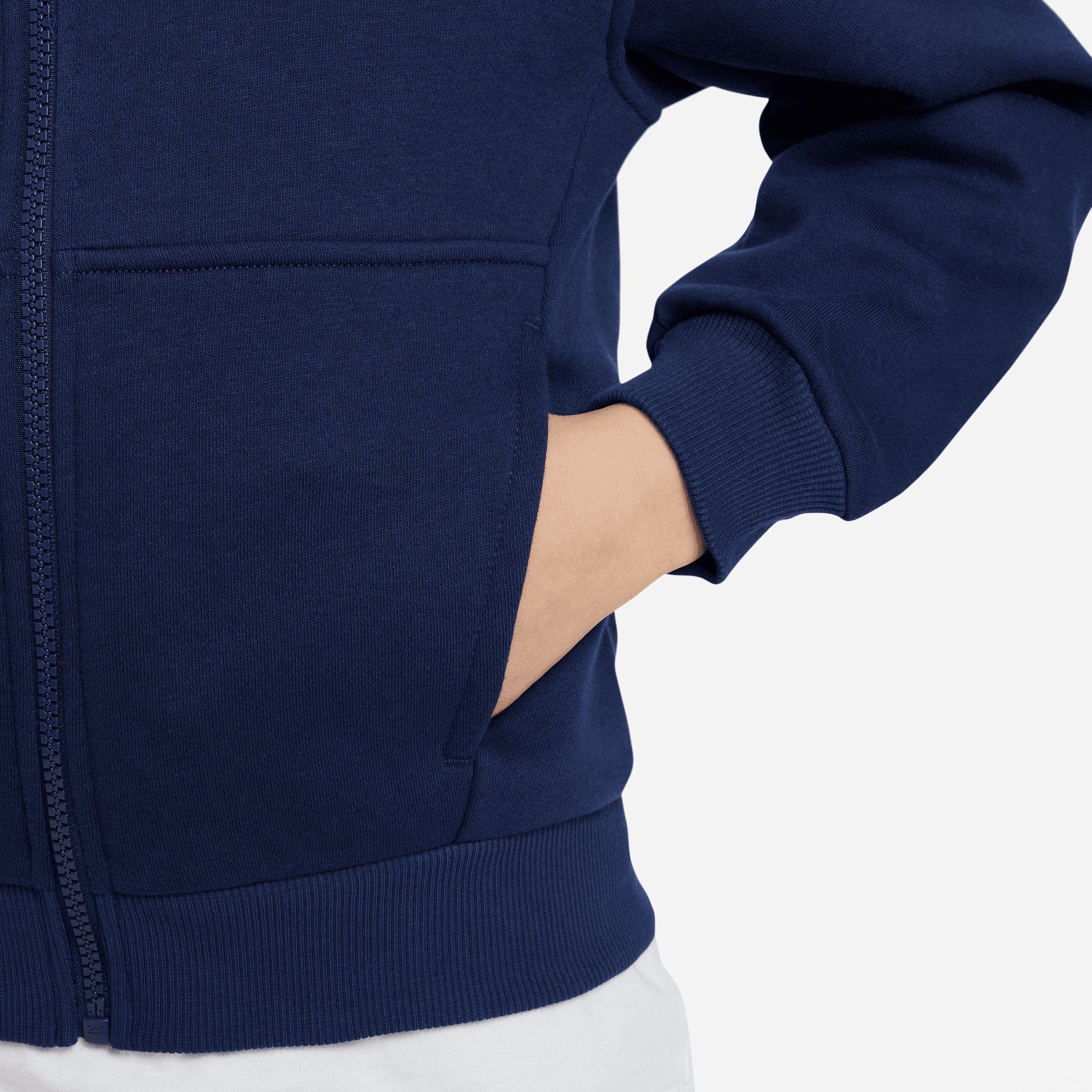 Sportswear NAVY/WHITE Nike FLEECE FULL-ZIP CLUB KIDS' Kapuzensweatjacke HOODIE MIDNIGHT BIG