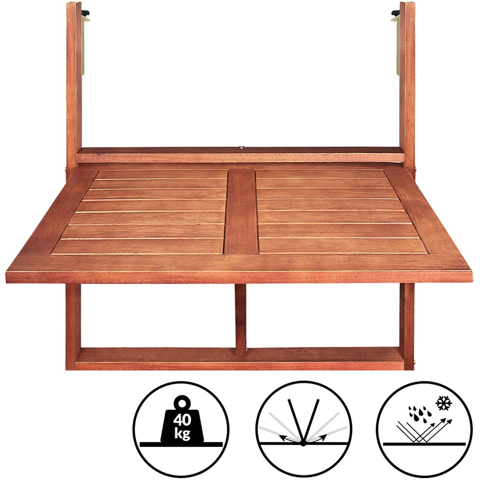 Casaria Balkonset, (3-tlg), 2 Personen Holz FSC®-zertifiziert Wetterfest Akazie Klappbar Balkon