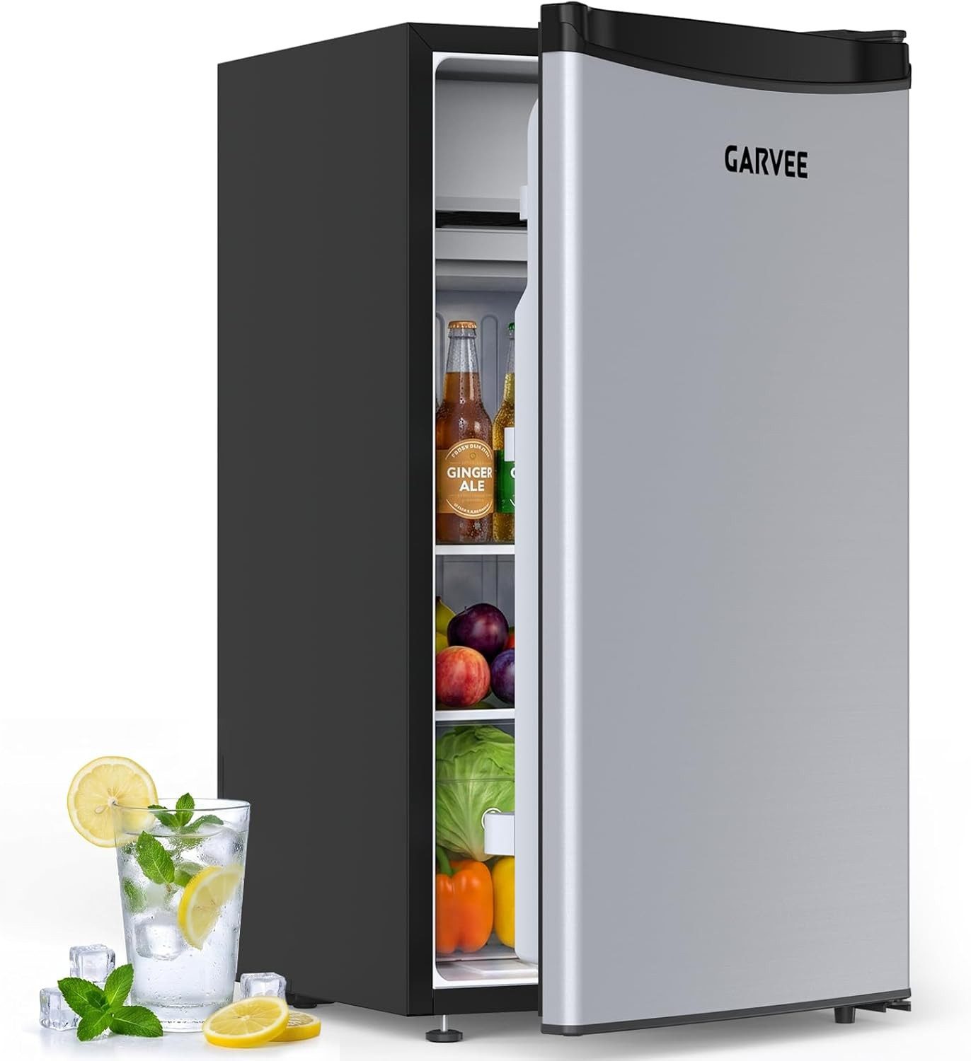 GarveeMore Kühlschrank BC-45EBC-90E, 83 cm hoch, 47 cm breit, Schnelle Kühlung In Der ChillerBox,5Stufen (0-18),40dB Leiser Betrieb