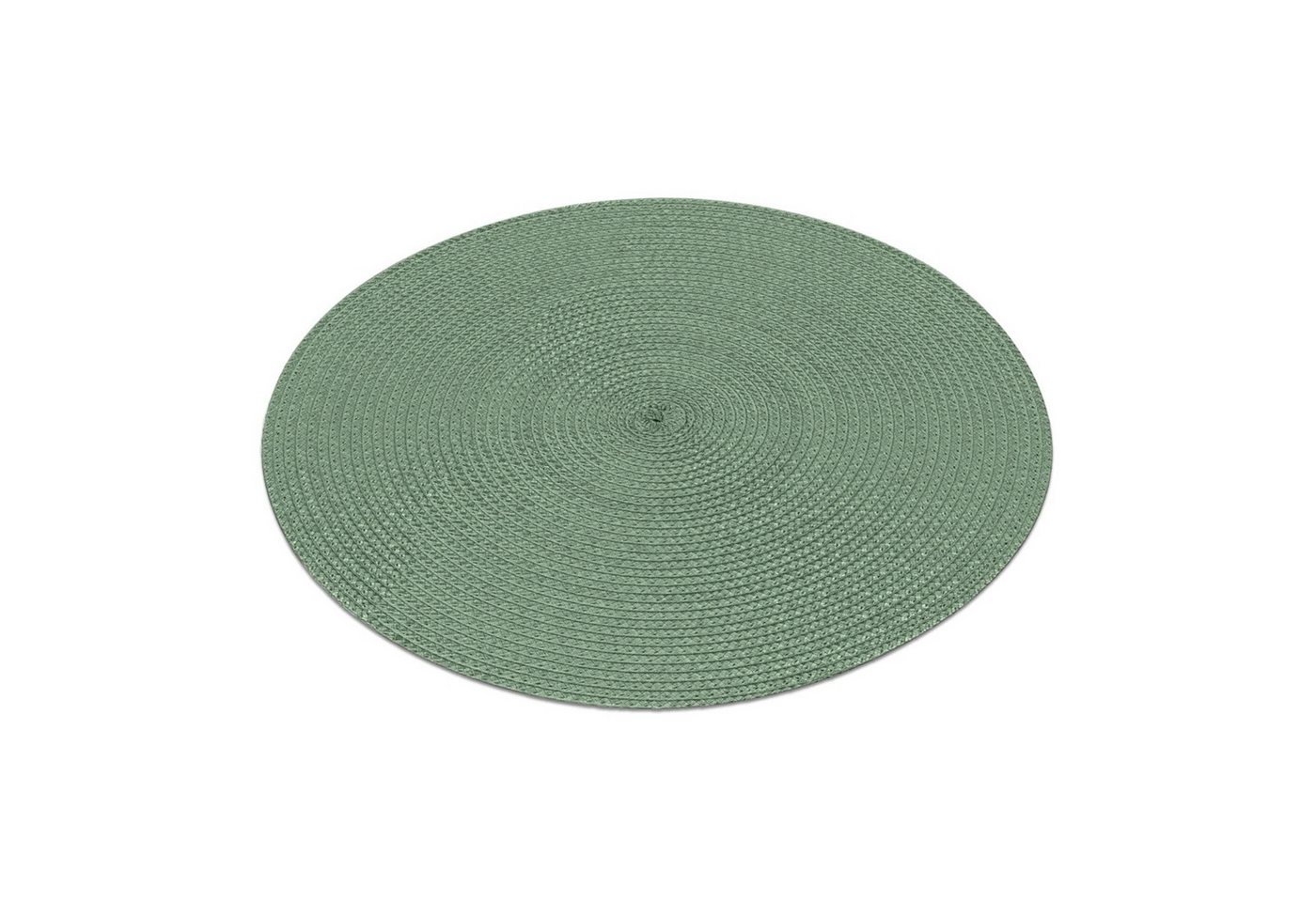 Macosa Home Platzset Tischset 4 Stk. Grün od. Natur 35 cm rund, (Tischunterlage Platzdeckchen, 4-St., Tischdeko Tischmatte Platzmatte), Polypropylen Kunststoff abwischbar