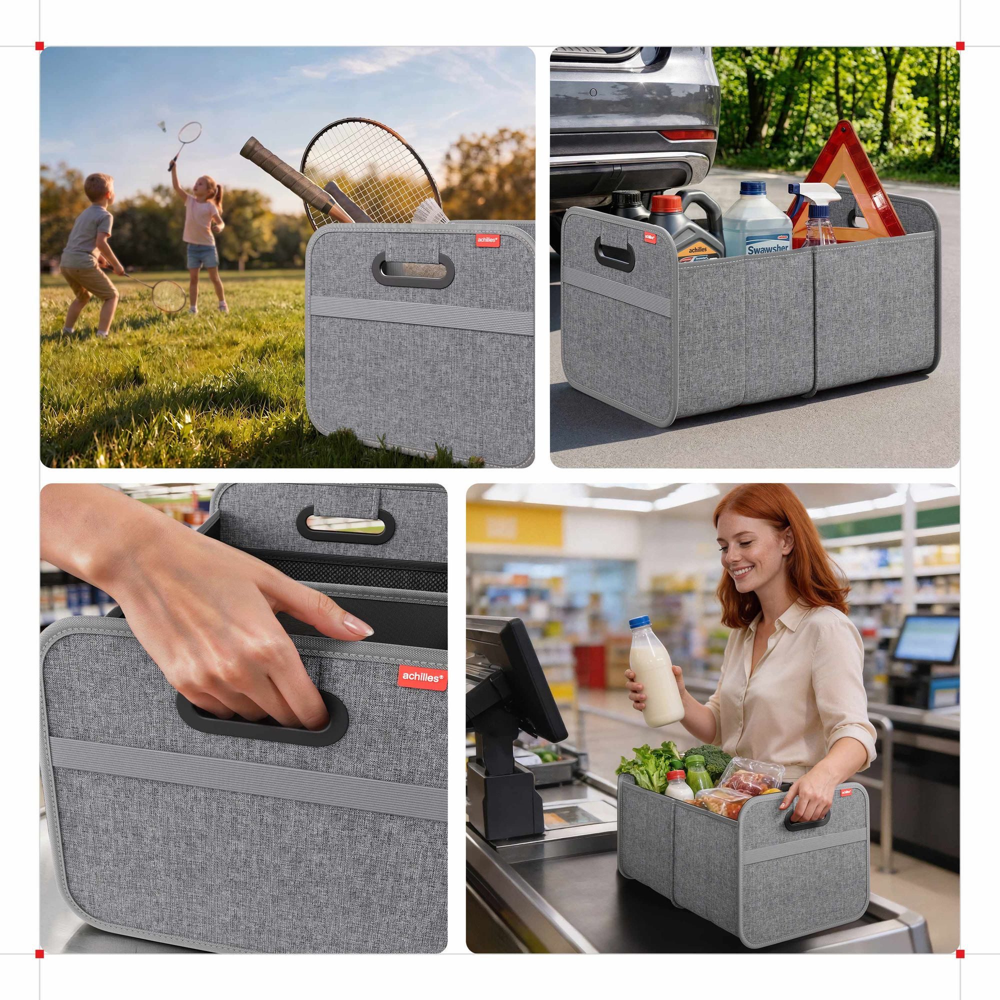 achilles Klappbox Auto-Faltbox Kofferraum-Organizer, Faltbare Autotasche, Faltkorb, 40 l – Bild 5 von 5