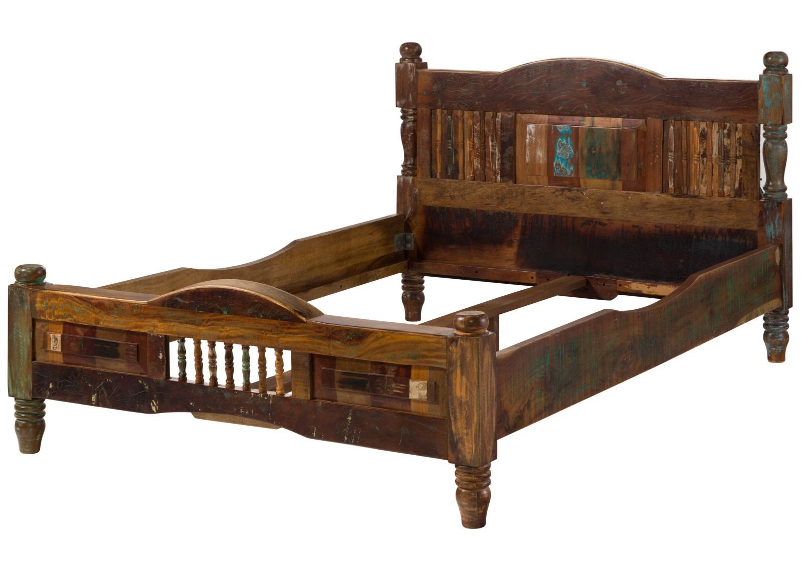 Massivmoebel24 Massivholzbett (Bett Altholz 140x200x100 mehrfarbig günstig online kaufen