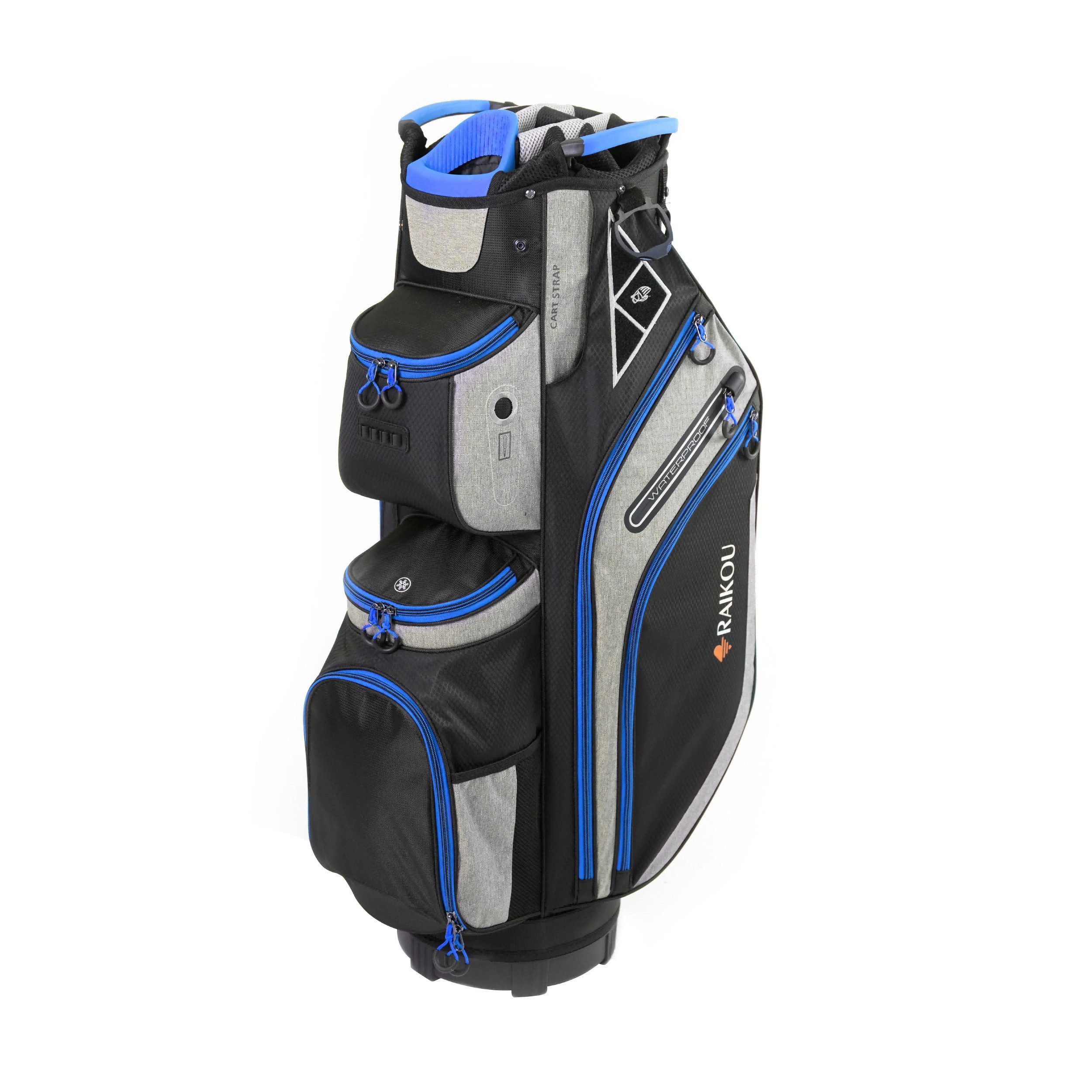 RAIKOU Golfballtasche Golf Cartbag Silencio 2 Wasserdichte Golftasche mit 14-fach 9 Taschen, 14-fach durchgehende Schlägerunterteilung; 9 Taschen inkl. Kühlfach