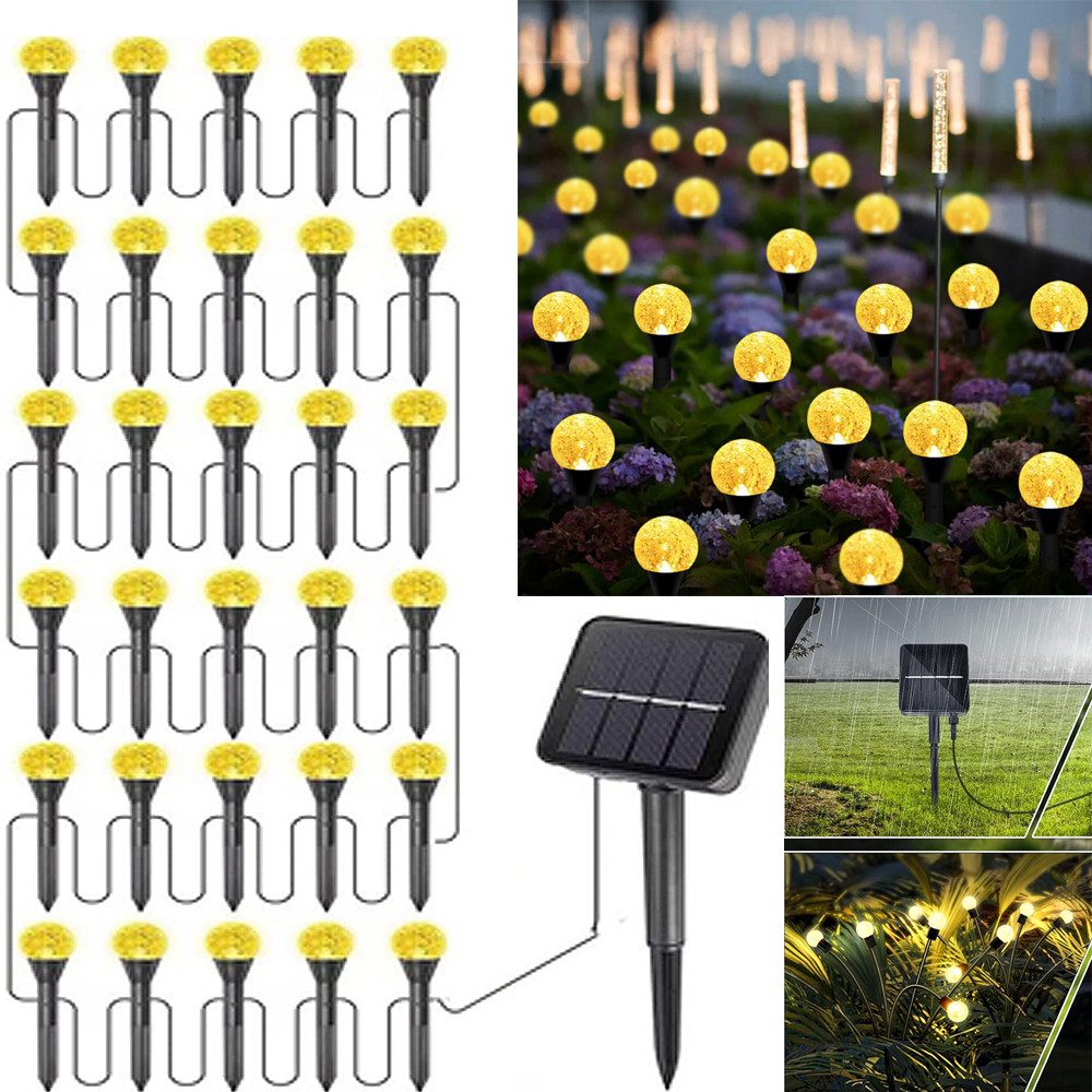 LED Solarleuchte Gartenleuchte Solarlampen 30 Stück 8 Modi Wasserdichte draußen Garten