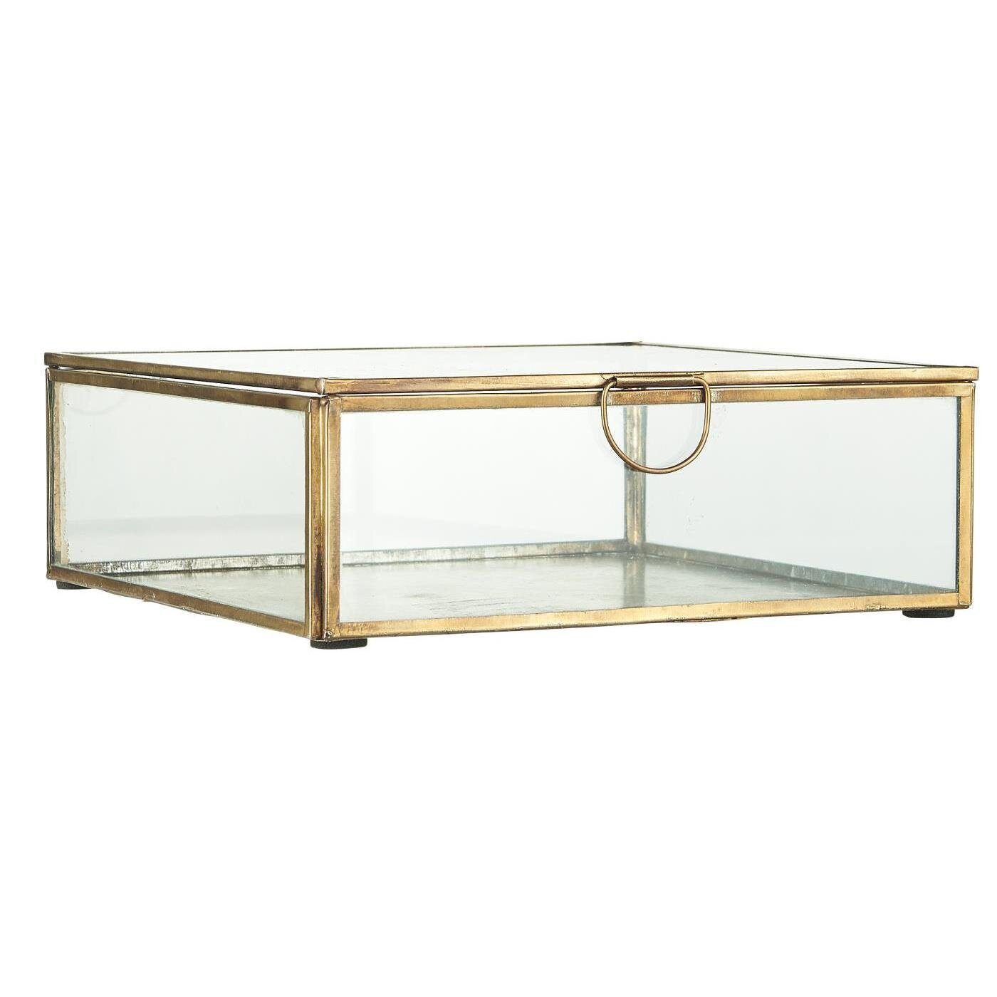 Ib Laursen Dekokiste Quadratische Deckel Glasbox gold