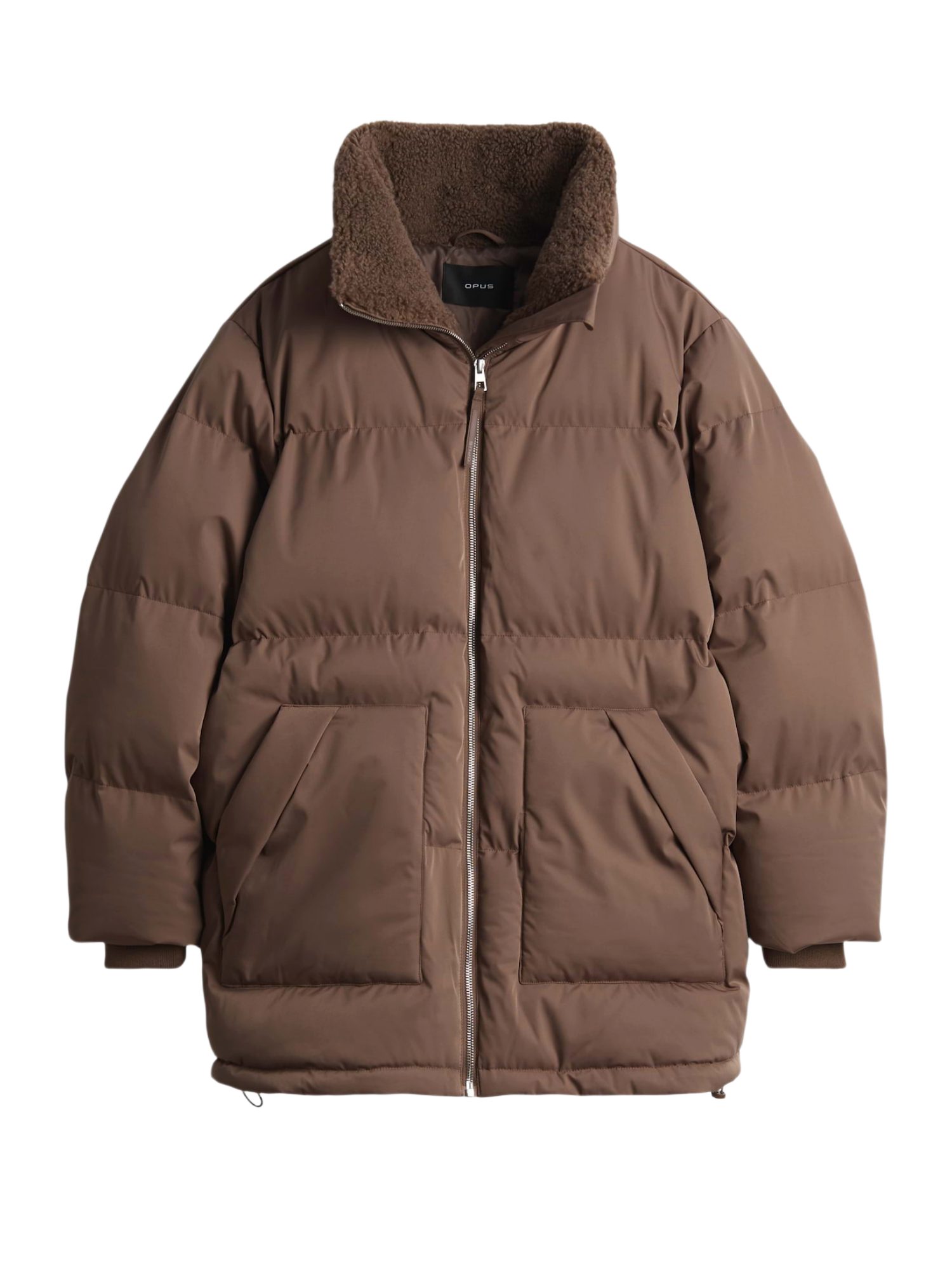 OPUS Kurzjacke braun,Outdoor,Polyester,Unifarben,Stehkragen,Lang,Regular Fit