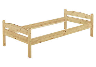 ERST-HOLZ Bett Breites Bettgestell Einzelbett Kiefer 100x200, Kieferfarblos lackiert