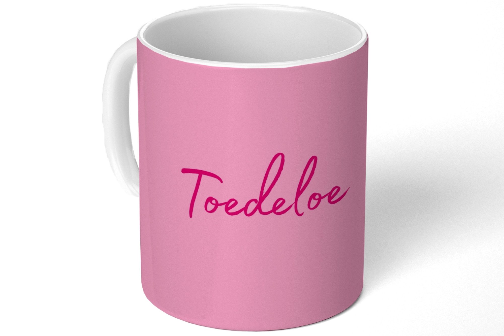 MuchoWow Tasse Zehentrenner - Rosa - Minimalistisch, 1-tlg., Keramik, Kaffeetassen, Teetasse, Becher, Kaffeebecher, Geschenk