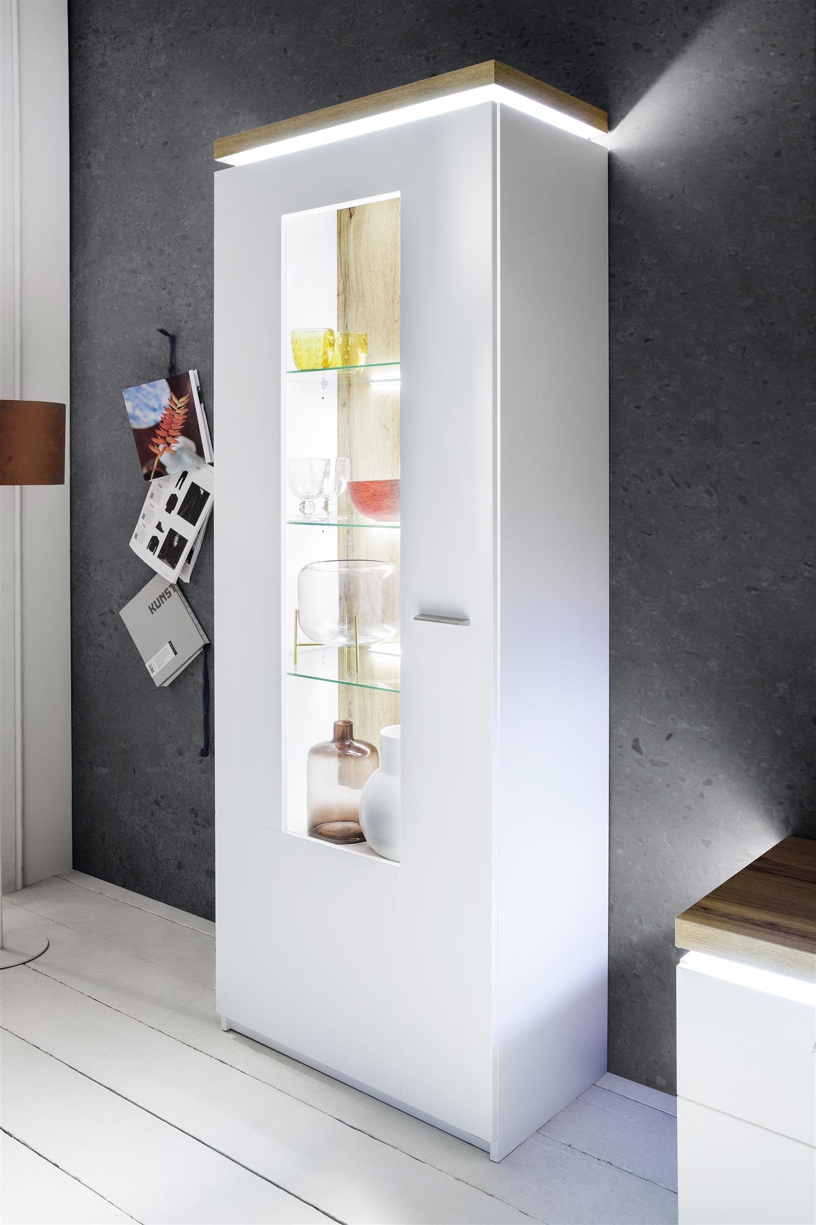 MCA furniture Vitrine 70 x 198 x 38 cm (B/H/T)