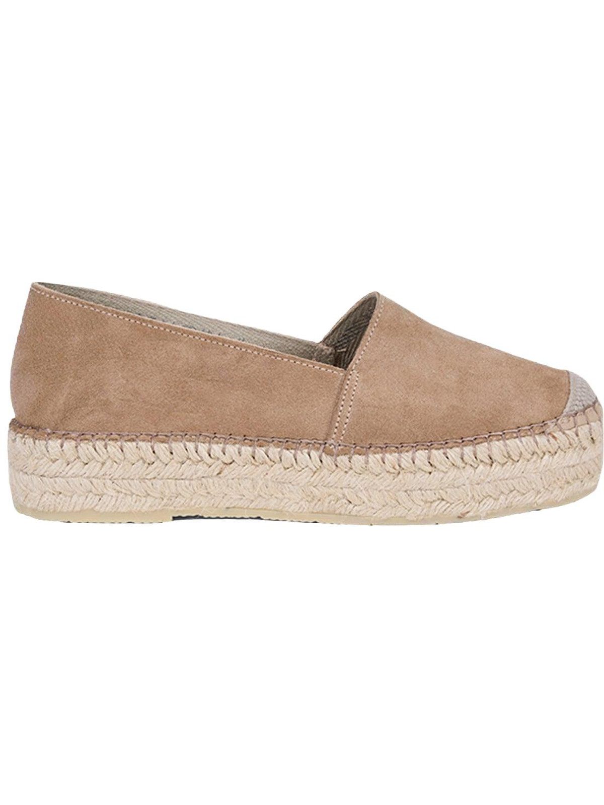 Desa Damen-Slipper aus Wildleder mit Naturkautschuksohle – flach, bequem u Mokassin