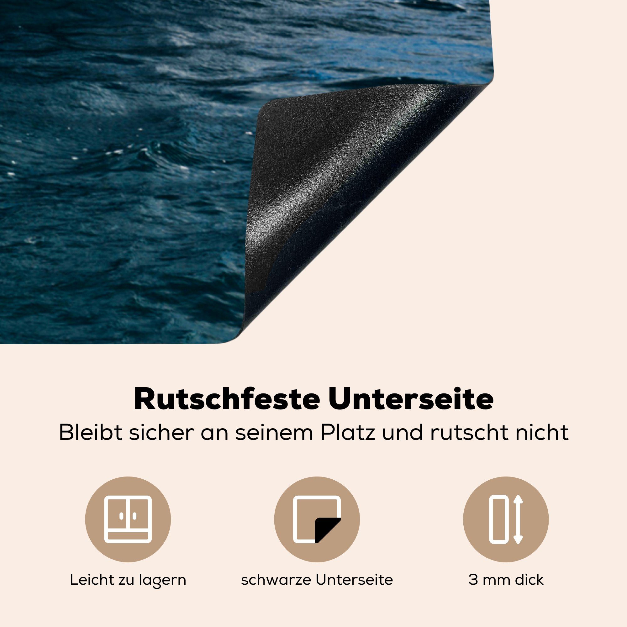 Ceranfeldabdeckung, - Yacht, Arbeitsplatte küche cm, Vinyl, tlg), für Wasser Herdblende-/Abdeckplatte - (1 Boot 78x78 MuchoWow