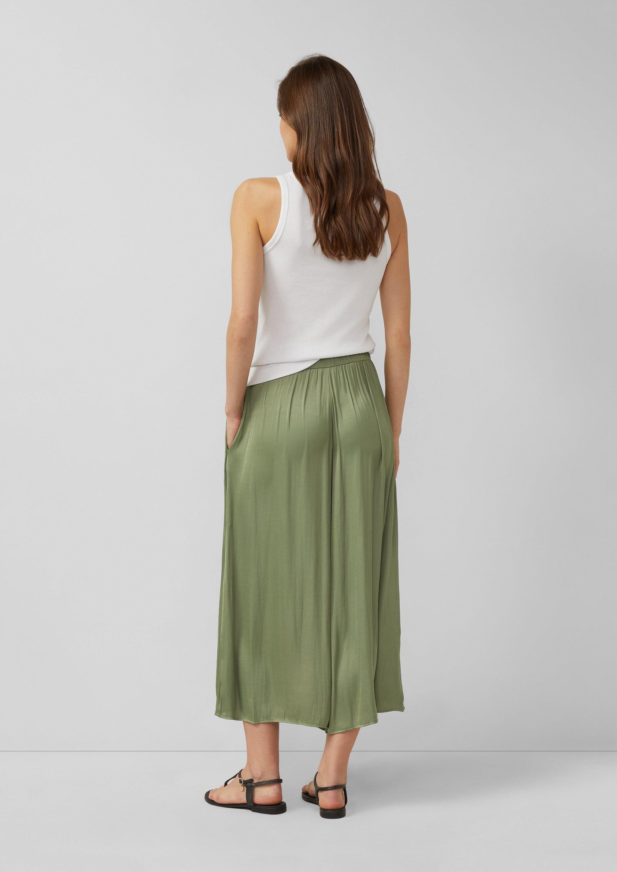 s.Oliver Culotte Hose Extra-Wide-Leg-Culotte aus crinkled Satin