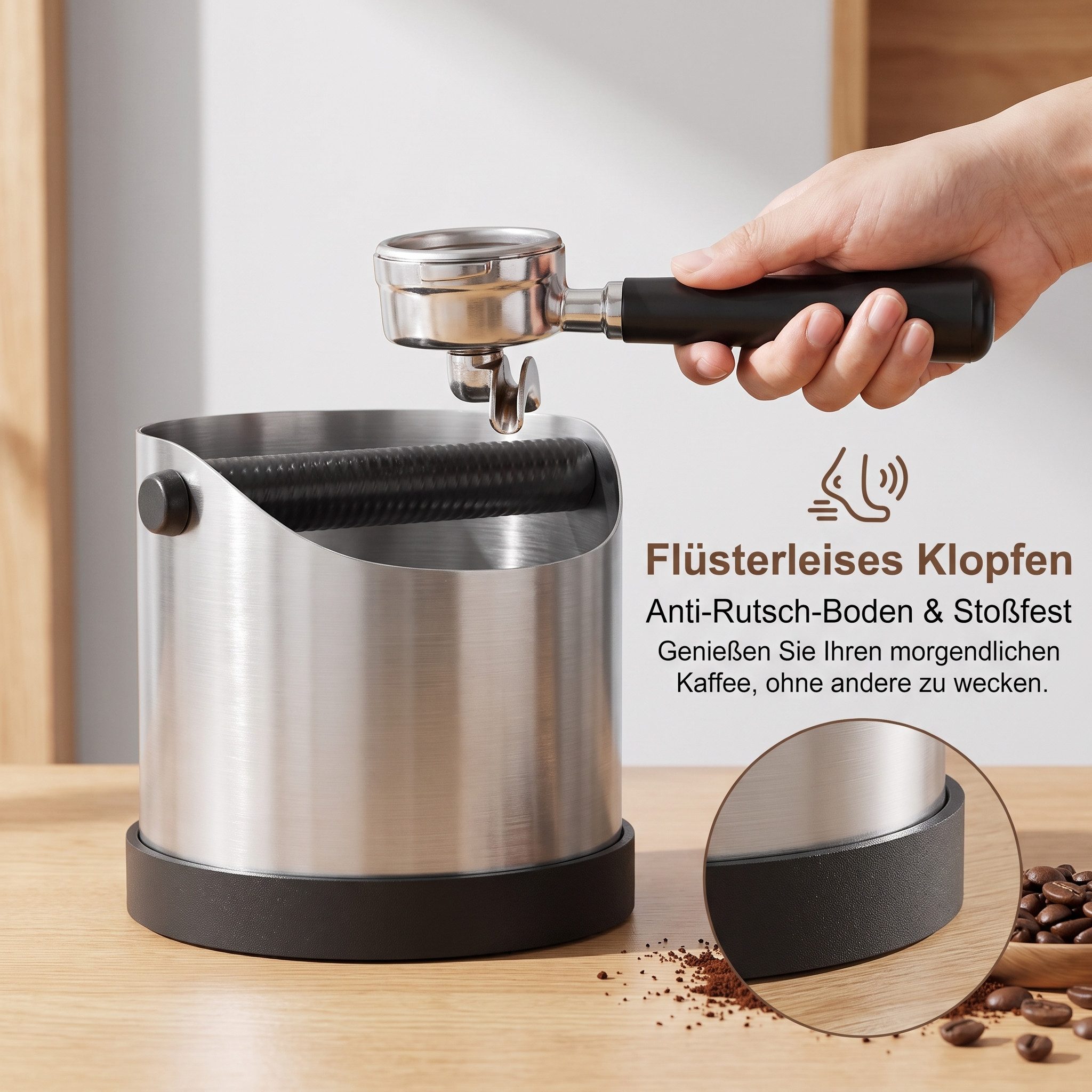 AIMAX Kaffeesatzbehälter Klopfbox Kaffee aus Edelstahl für Siebträger – Bild 2 von 5