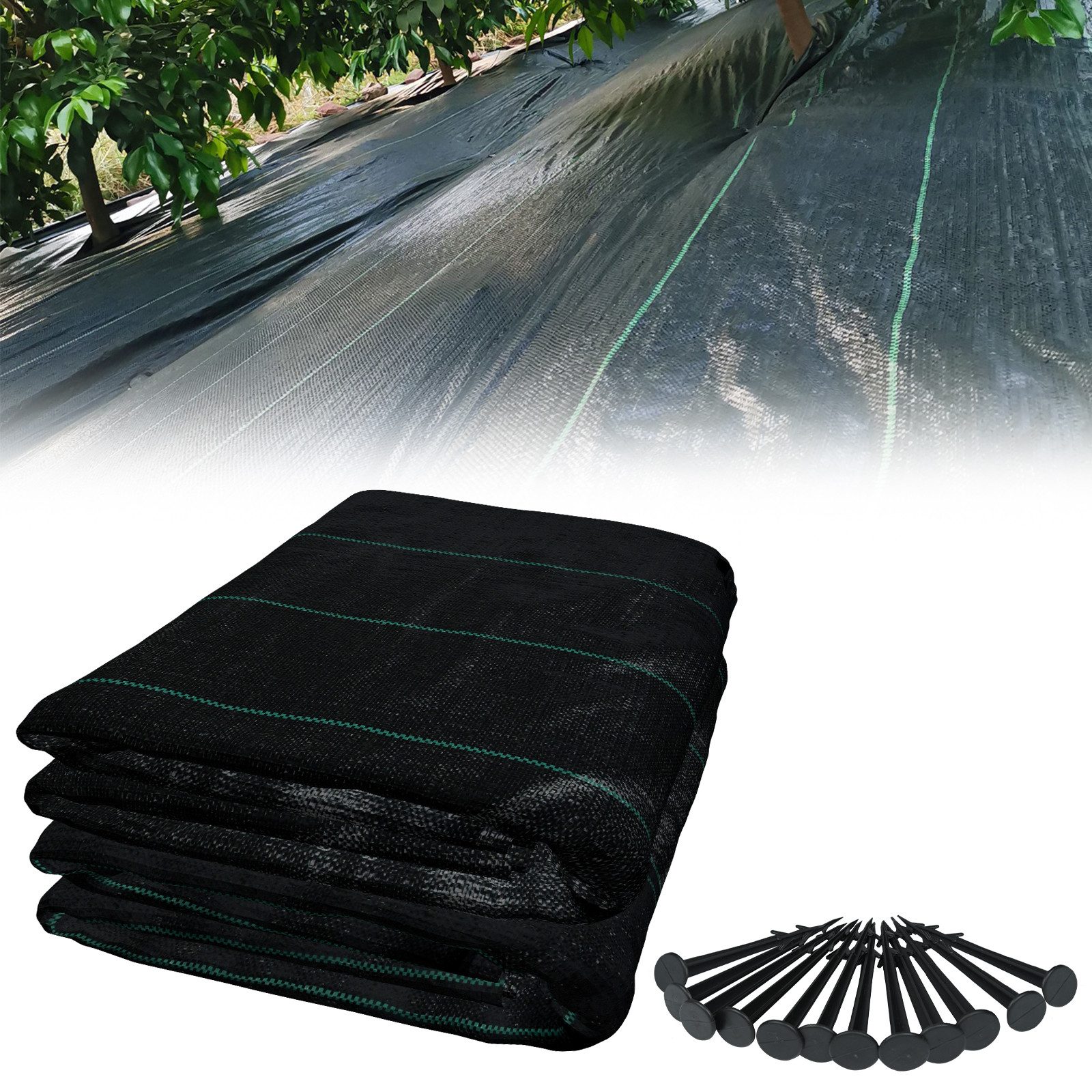 FIVMEN Pflanzenschutzdach Unkrautvlies Gartenvlies Unkraut Unkrautfolie Unkrautgewebe, 1x50m, Garten Sandkastenvlies Bodenschutzvlies zur Unkrautbekämpfung 100g/m²