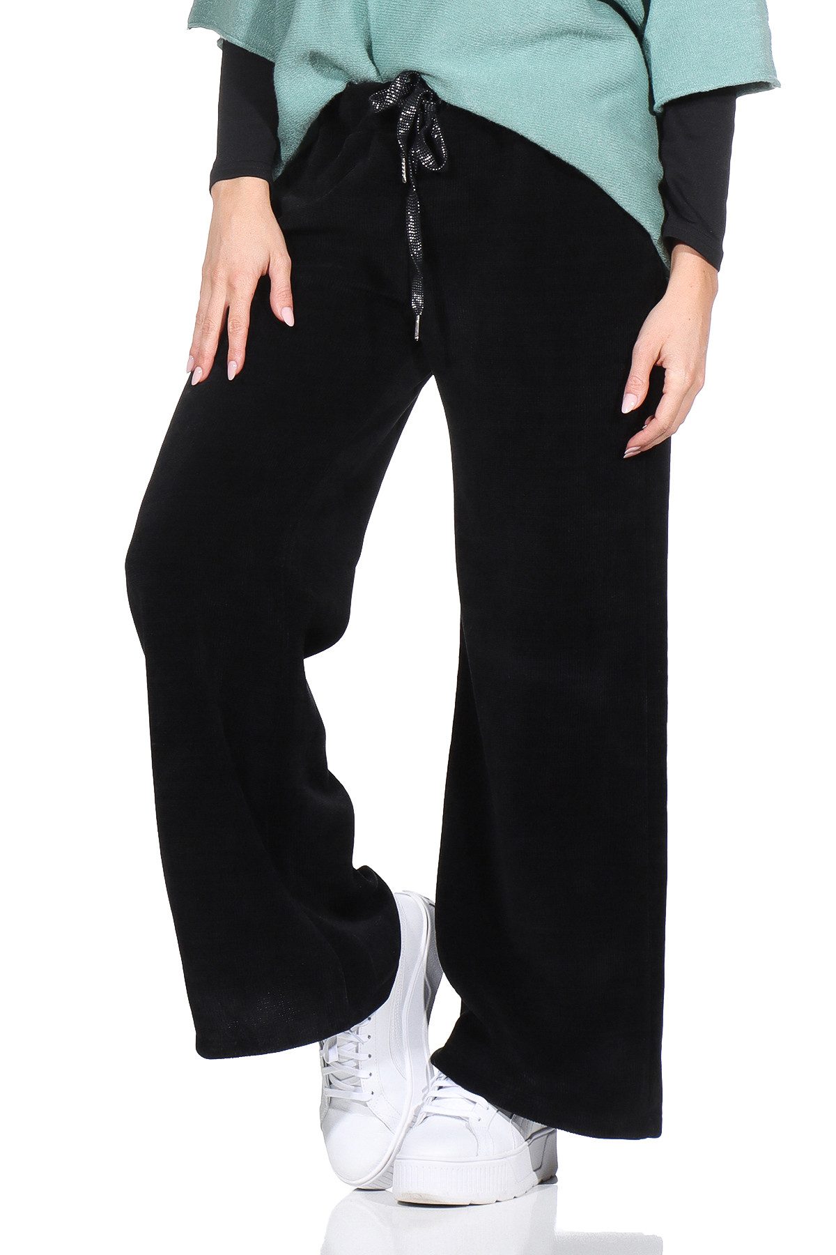OriginalYou Cordhose Freizeithose Damen Soft Cord Hose weiches Cordgewebe mit Stretch, Unifarbe – Bild 3 von 5