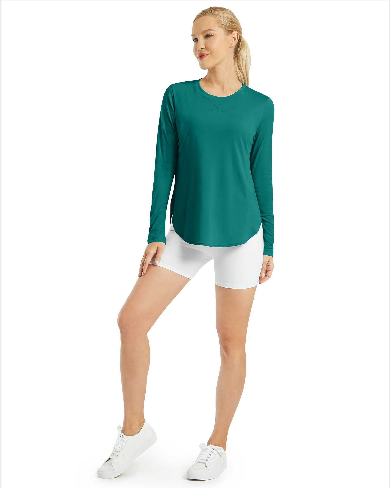 G4Free Langarmshirt Damen Langarmshirt UPF 50+ Atmungsaktiv Trainingsshirt UPF 50+ UV-Schutz,Schnelltrocknend,Atmungsaktiv, Hohe Seitenschlitze