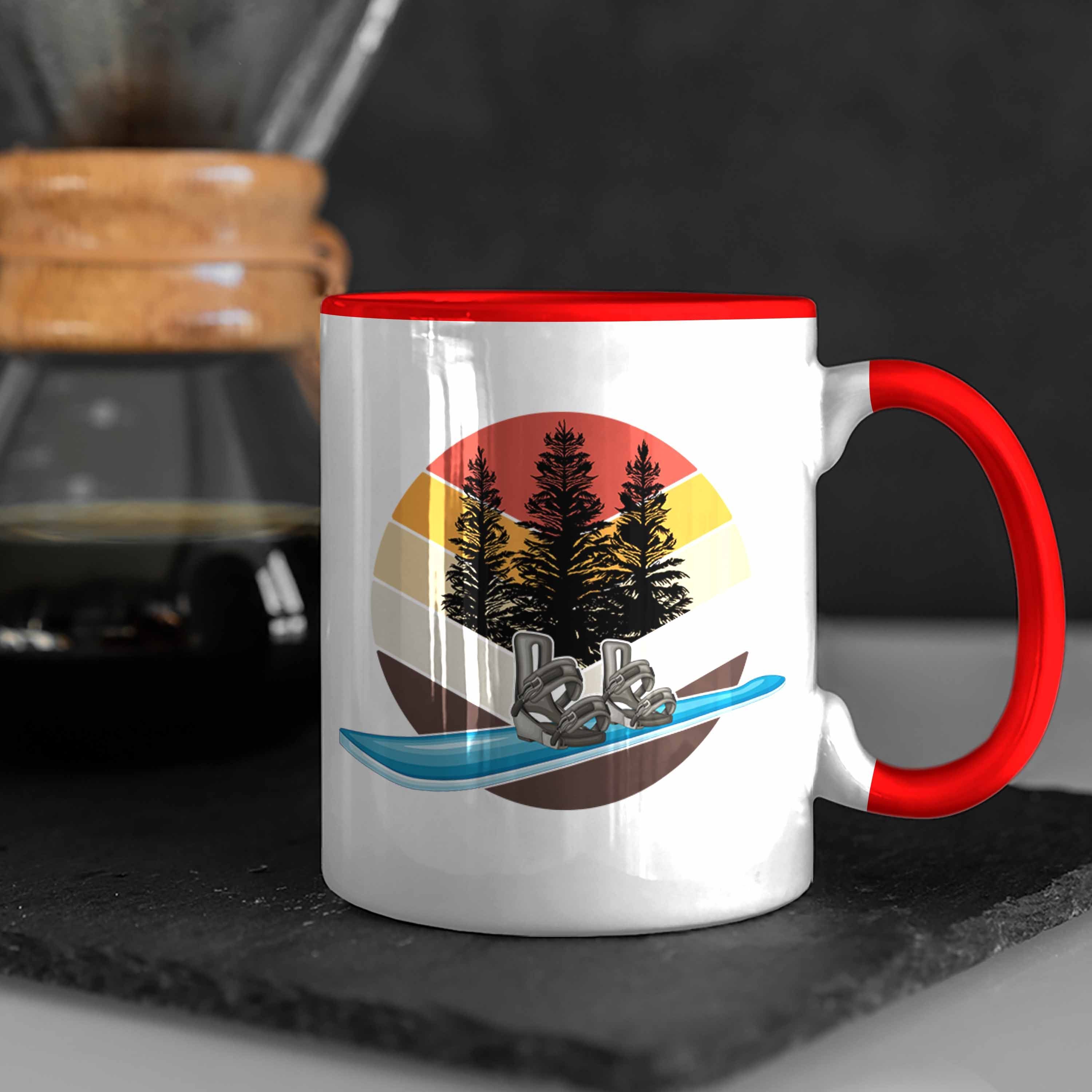 Geschenkidee Rot Snowboard Geschenk R Trendation Snowboardfahrer Tasse Tasse Grafik Vintage