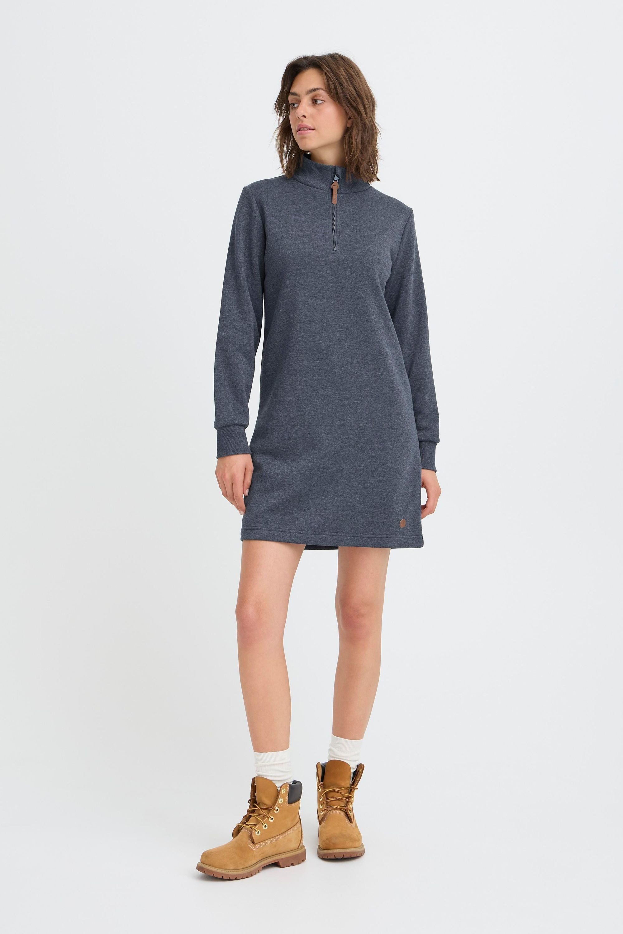 OXMO Sweatkleid OXMille Gemütliches Sweatkleid mit Reißverschluss