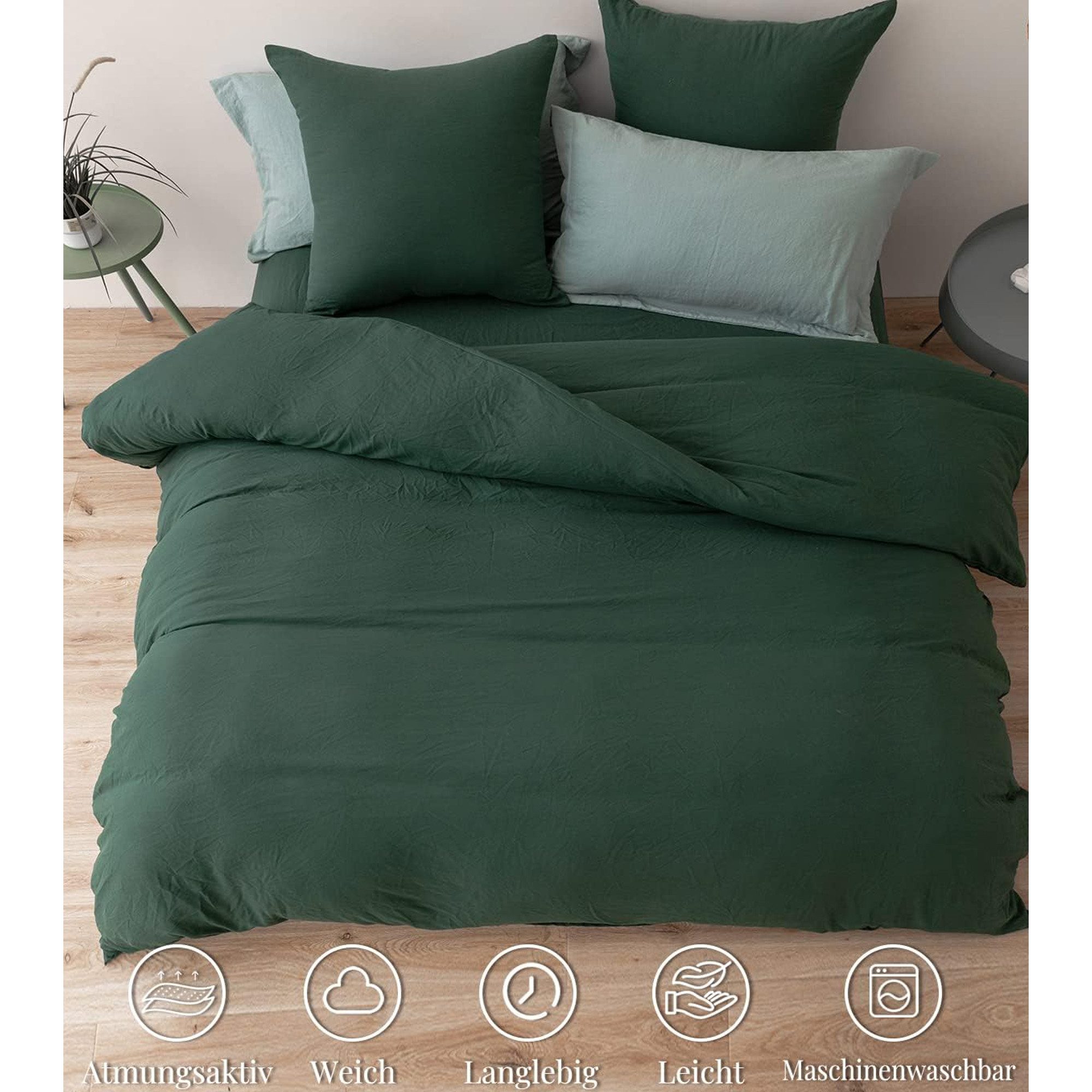 ibettertec Bettwäsche Bettwäsche 135x200cm,200x200cm Bettwäsche-Sets Dunkel günstig online kaufen