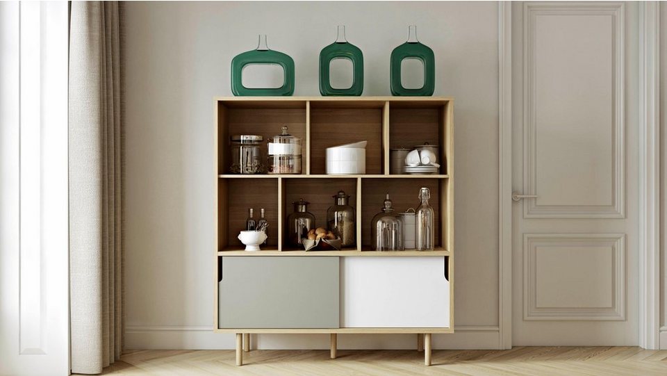 TemaHome Highboard »Dann«, mit zwei Schiebetüren und offenen Fächern, Breite 135 cm online kaufen | OTTO TemaHome Highboard »Dann«, mit zwei Schiebetüren und offenen Fächern, Breite 135 cm online kaufen | OTTO