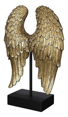 NO NAME Engelfigur Große, goldene Engelflügel, Skulptur, H 30 cm