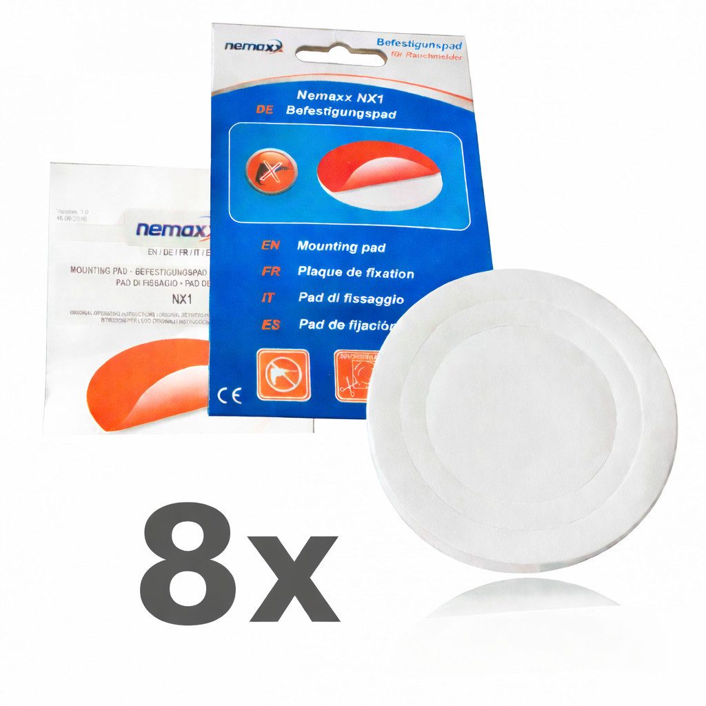 NEMAXX Rauchmelder Befestigungspad Ø 80 mm Original Rauchmelder (Montage ohne Bohren – Decke/Wand – kein Bohrloch nötig)