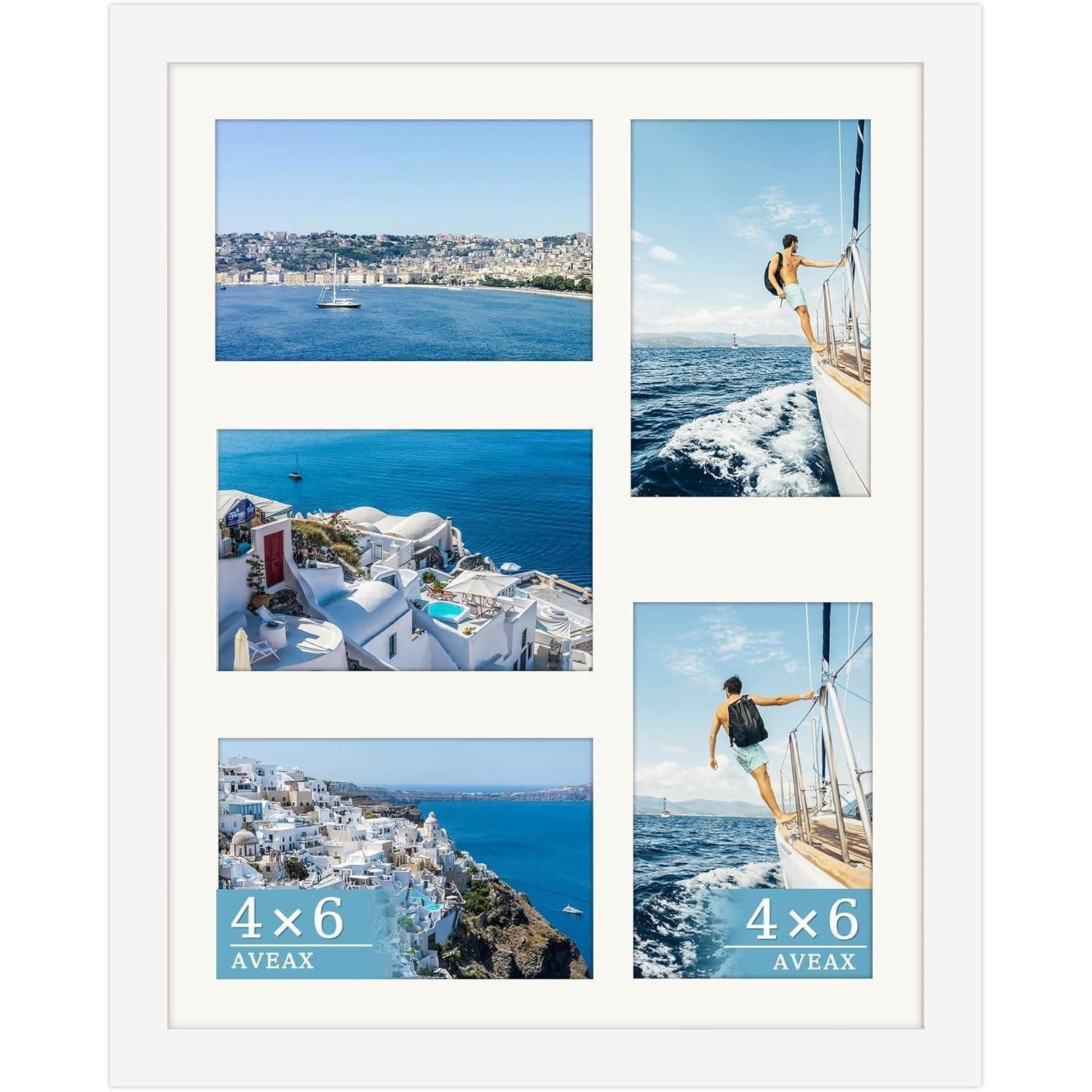 LuxusKollektion Collagerahmen Bilderrahmen 5 Bilder mehrere Fotos Weiß 28x3 günstig online kaufen