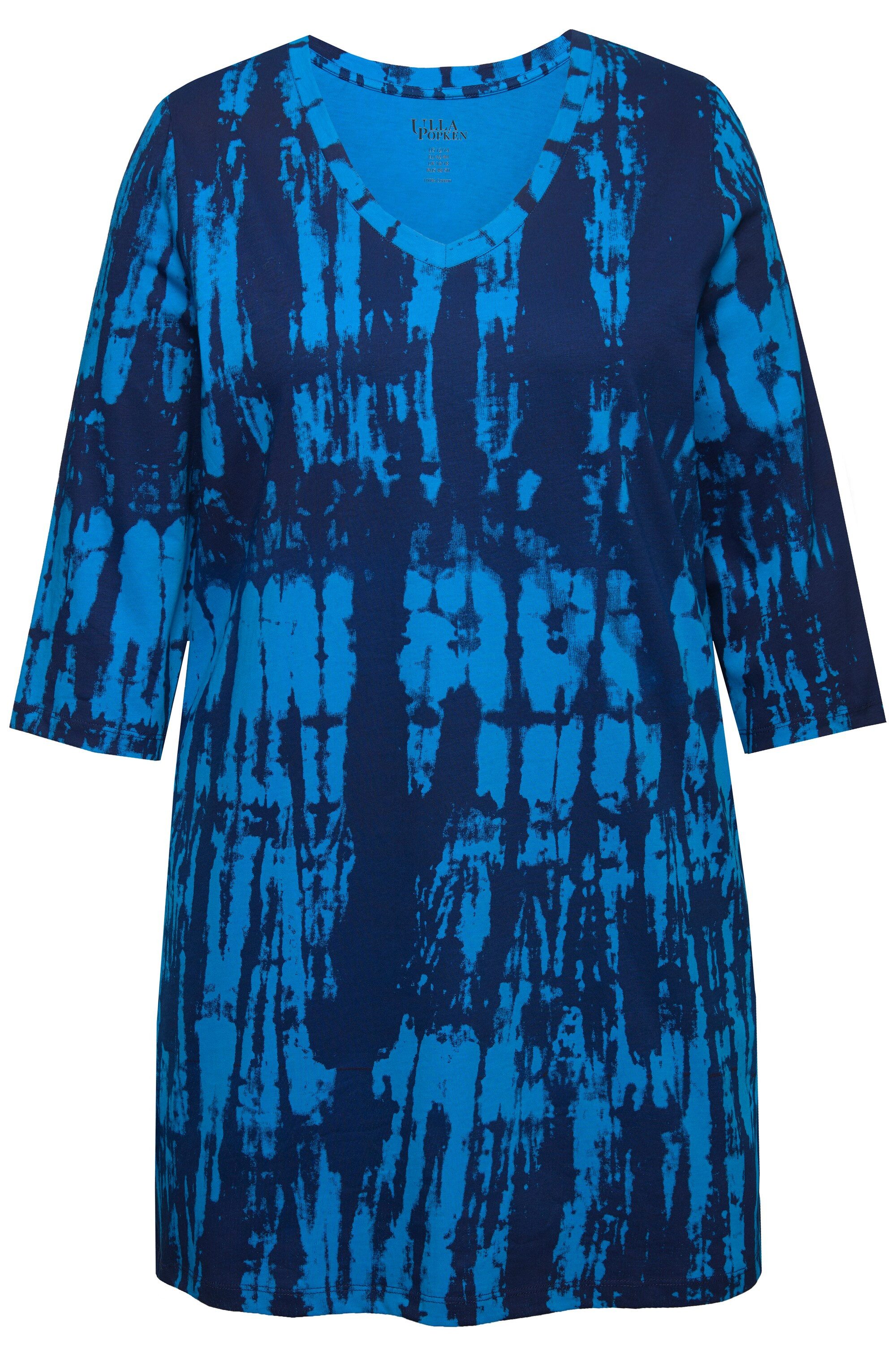 Ulla Popken Longshirt Longshirt Batikdruck A-Linie günstig online kaufen