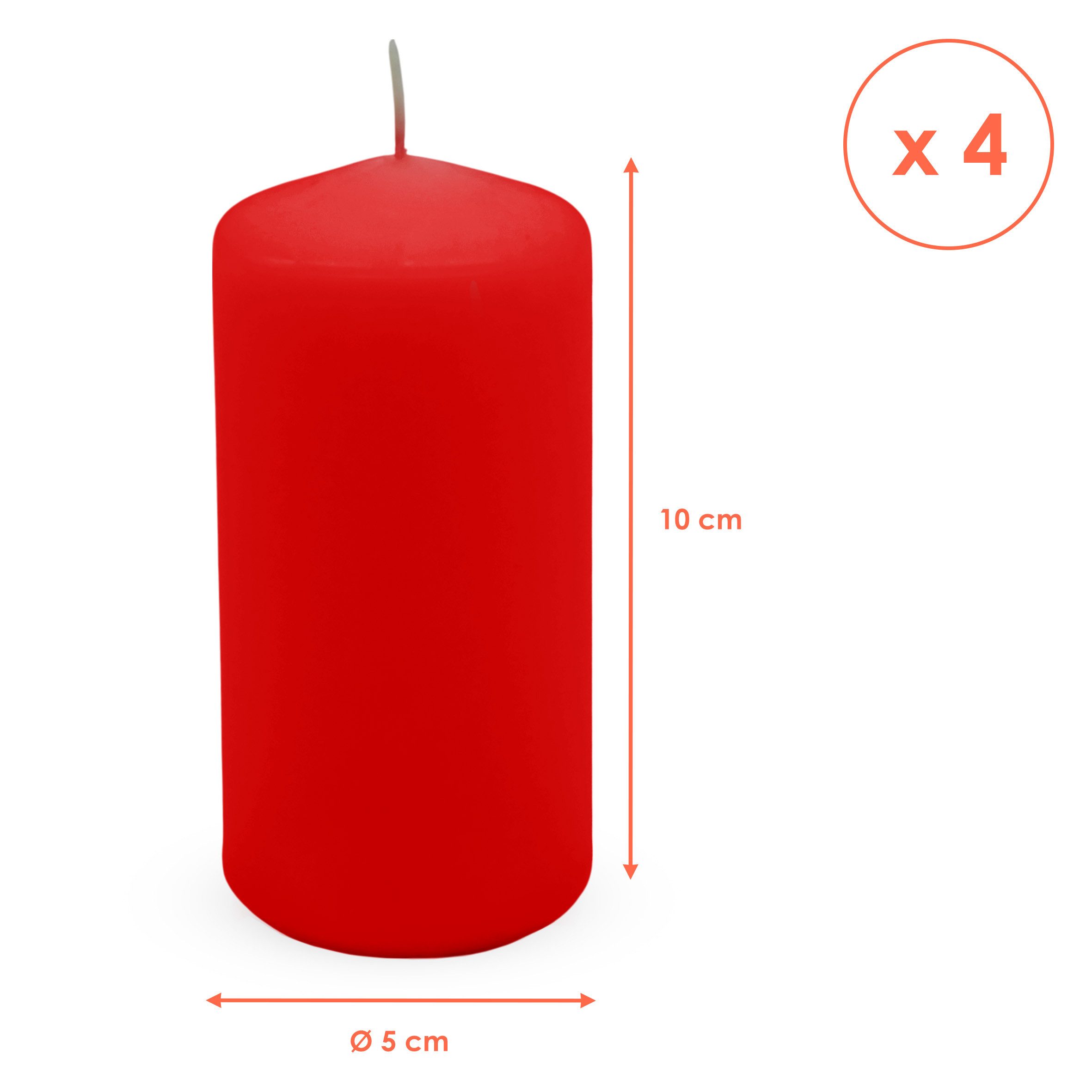 Spetebo Adventskerze Echtwachs Stumpenkerze 4er Set 10 x 5 cm (Anzahl, 1-tlg., Set), Brenndauer in Stunden jeweils ca. 25 Stunden