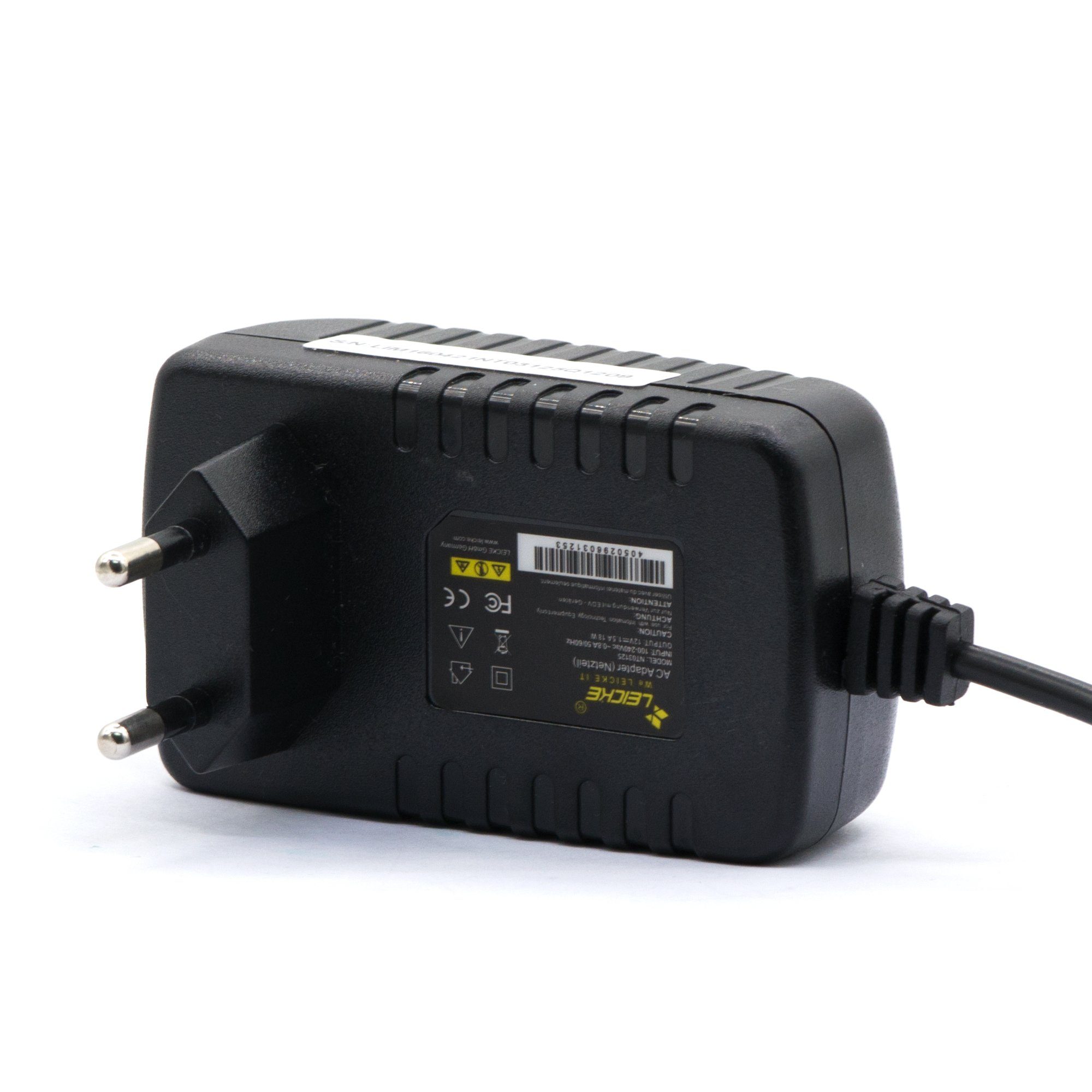 Leicke Netzteil 12V 1.5A/1.4A 18W für Fritzbox, Speedport, Externe Festplatte Netzteil (Power Supply FW757/EU12 baugleich mit 311P0W067, 311P0W068, 311P0W044)