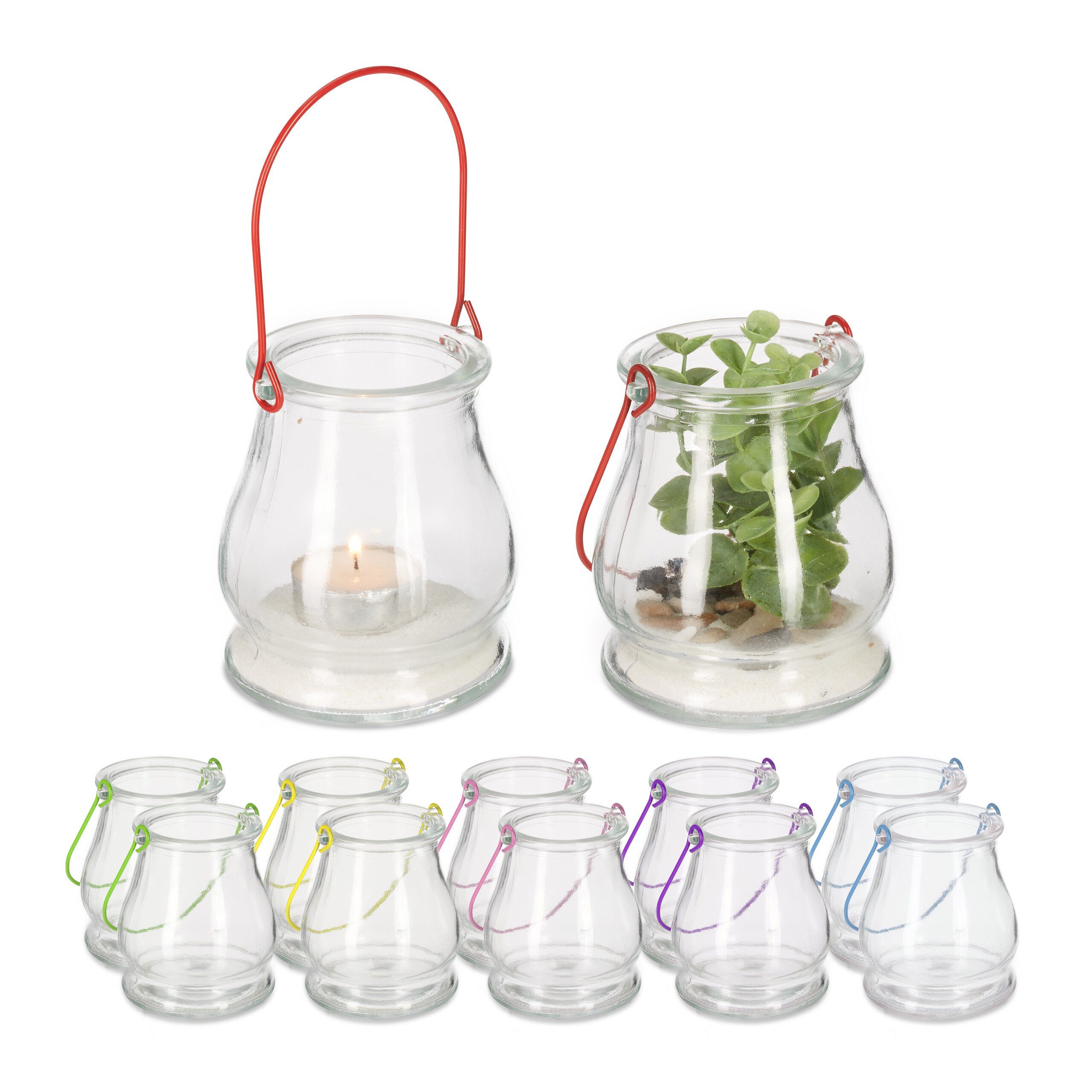 relaxdays Windlicht Transparentes Windlicht im 12er günstig online kaufen