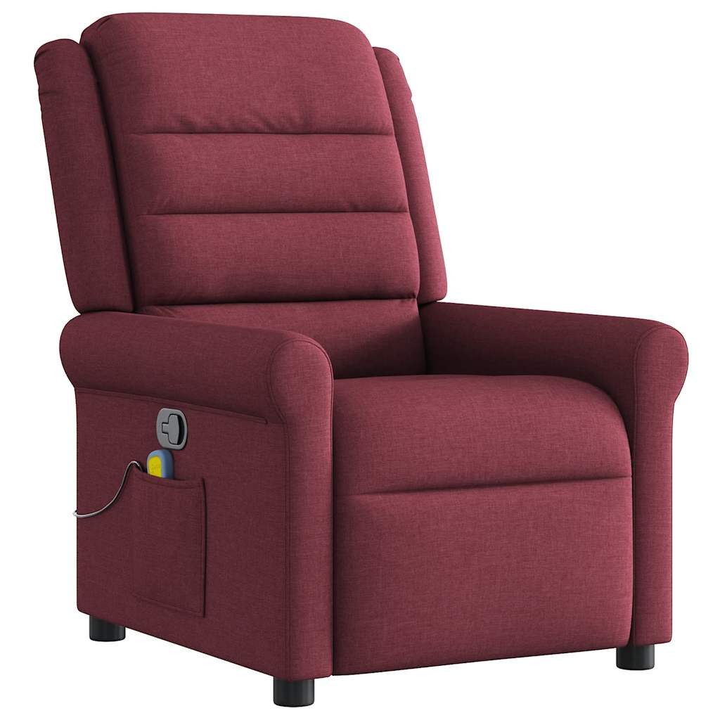 vidaXL Sessel Massagesessel Weinrot Stoff (1-St) günstig online kaufen