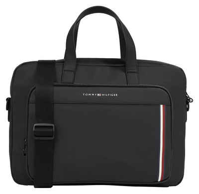 Tommy Hilfiger Messenger Bag TH PIQUE PU SLIM COMPUTER BAG, mit charakteristischem Streifendetail