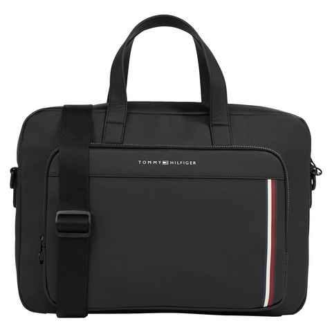 Tommy Hilfiger Messenger Bag TH PIQUE PU SLIM COMPUTER BAG, mit charakteristischem Streifendetail