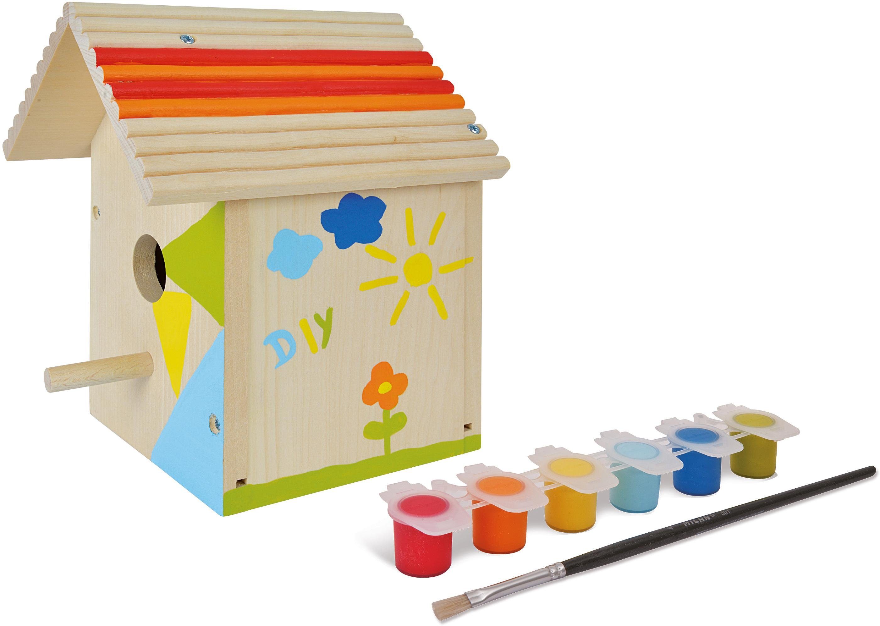 Eichhorn Kreativset Outdoor Vogelhaus, (Set), Zum Zusammenbauen und Bemalen; Made in Europe