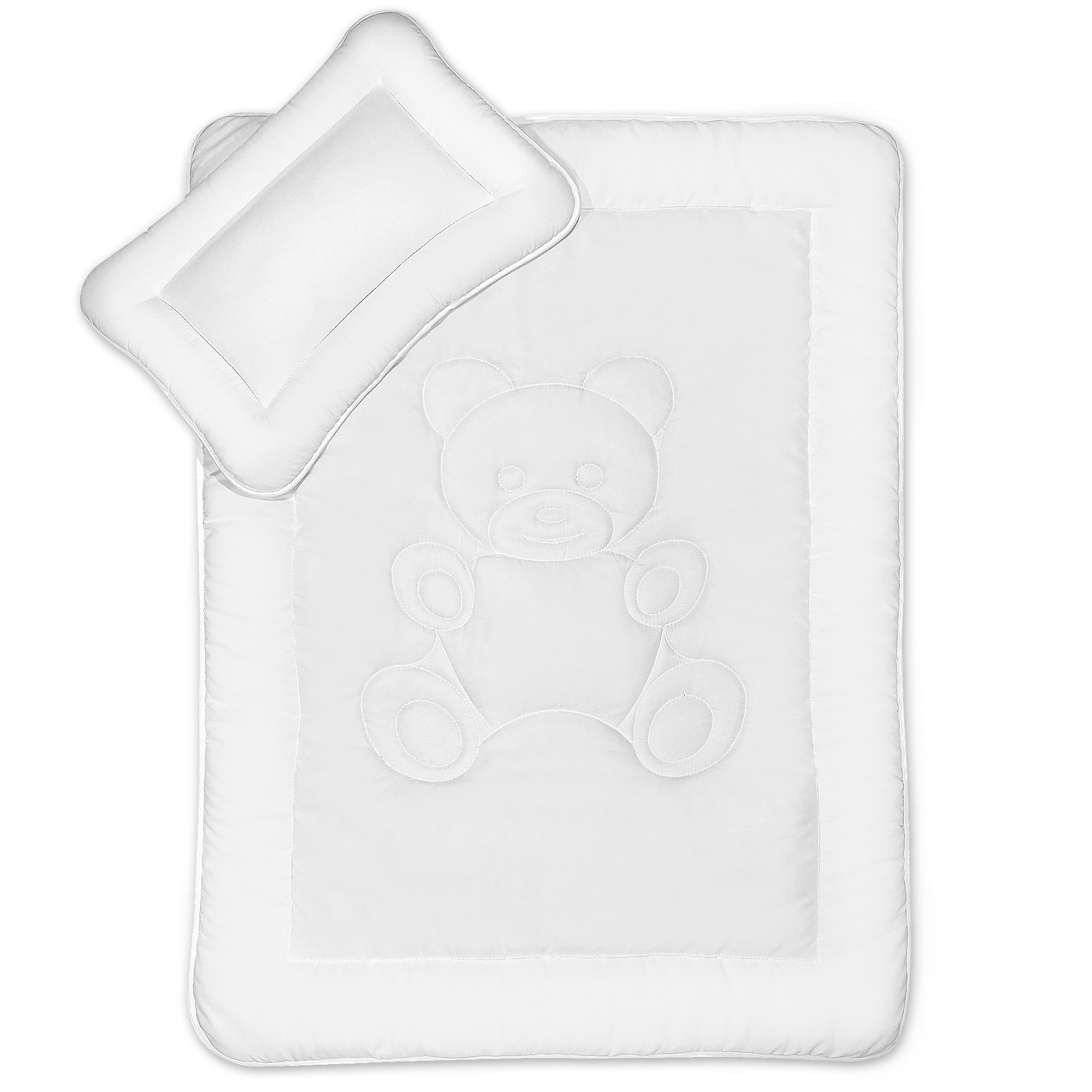 KiGATEX Kinderbettdecke + Kopfkissen Kinderbettenset mit Bärchensteppung, F günstig online kaufen