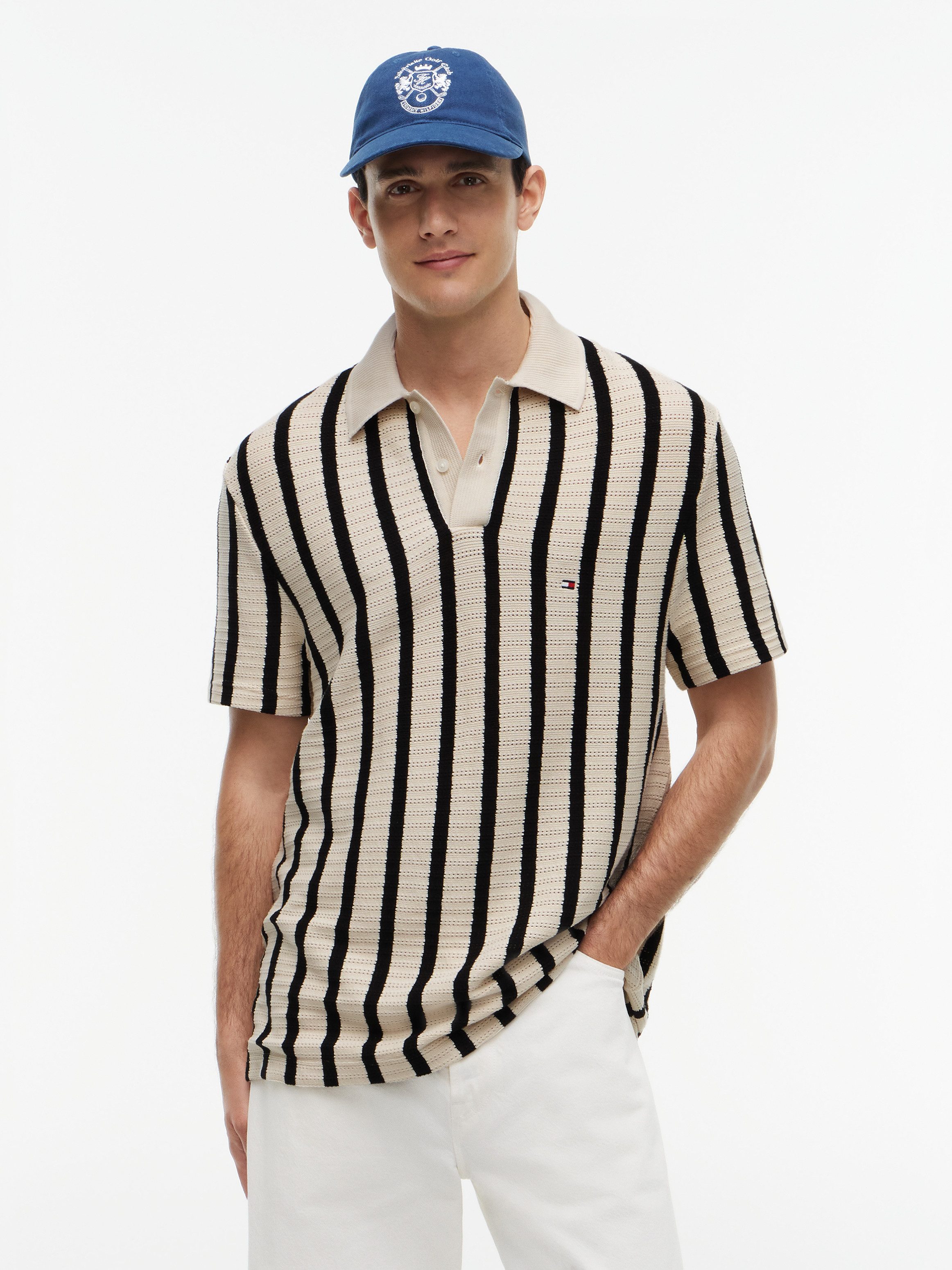 Tommy Hilfiger Poloshirt OPEN KNIT RELAXED FIT POLO aus Lochstrick, relaxed