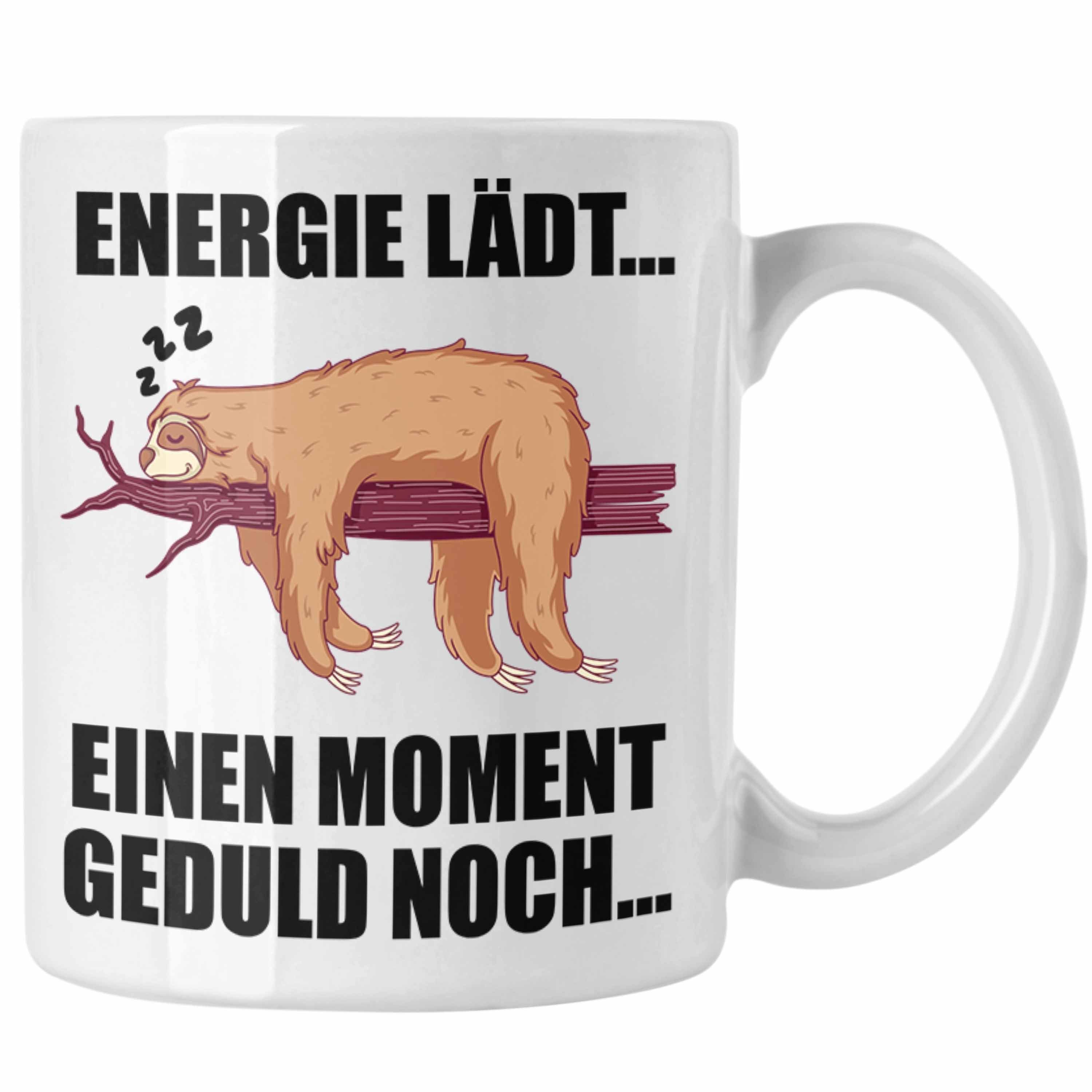 Trendation Tasse Trendation - Faultier Tasse mit Spruch Geschenk Arbeitskollege Kollege Kaffeetasse Frauen Männer Weiss